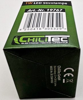 LED-Stirnlampe mit fokussierbarer 1W LED, 3x AAA Batterie nötig