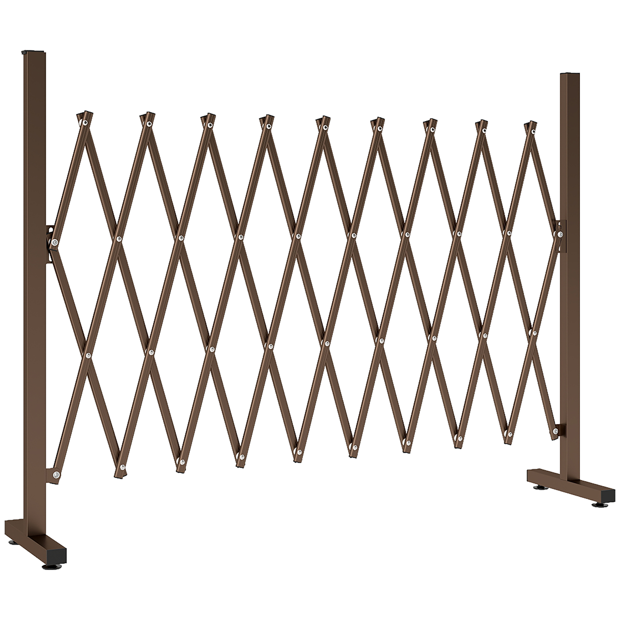 Scherengitter ausziehbar 31-250cm Absperrgitter Scherensperre Garten Alu Braun