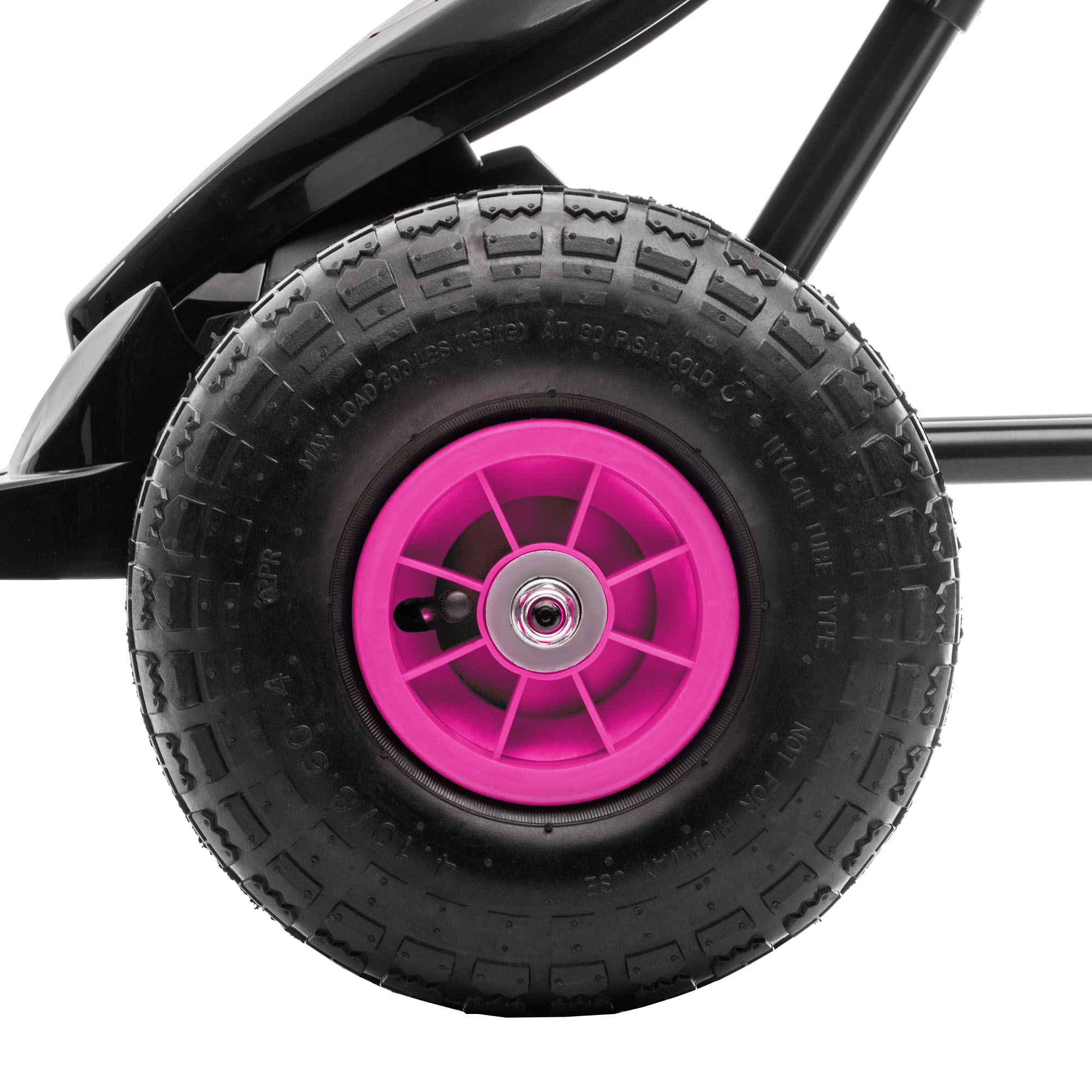 Kinder-Gokart, mit Pedalen, verstellbarem Sitz, In- und Outdoor, ab 5 Jahren, Rosa+Schwarz, 121 x 58 x 61 cm
