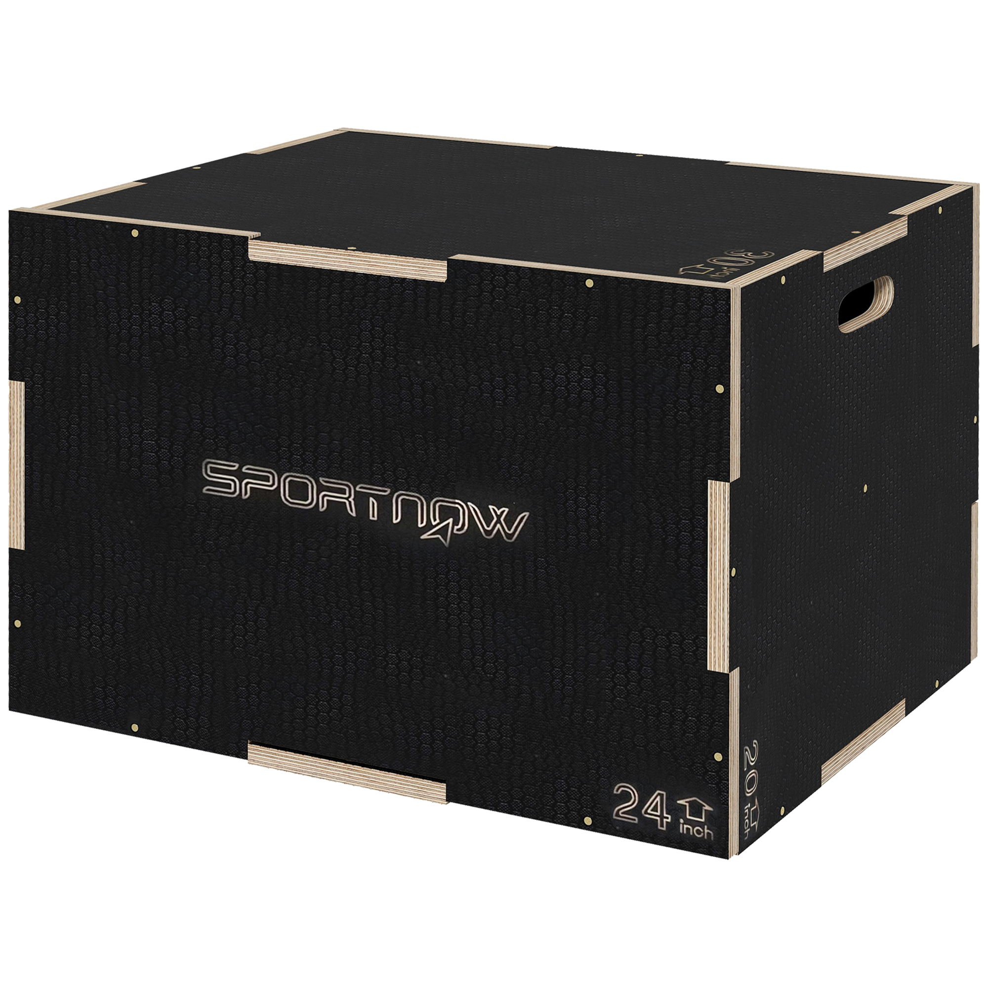 Plyo-Box/Sprungbox, robust, 76x61x51 cm, Schwarz, Griff 10x3,5 cm, bis 120 kg