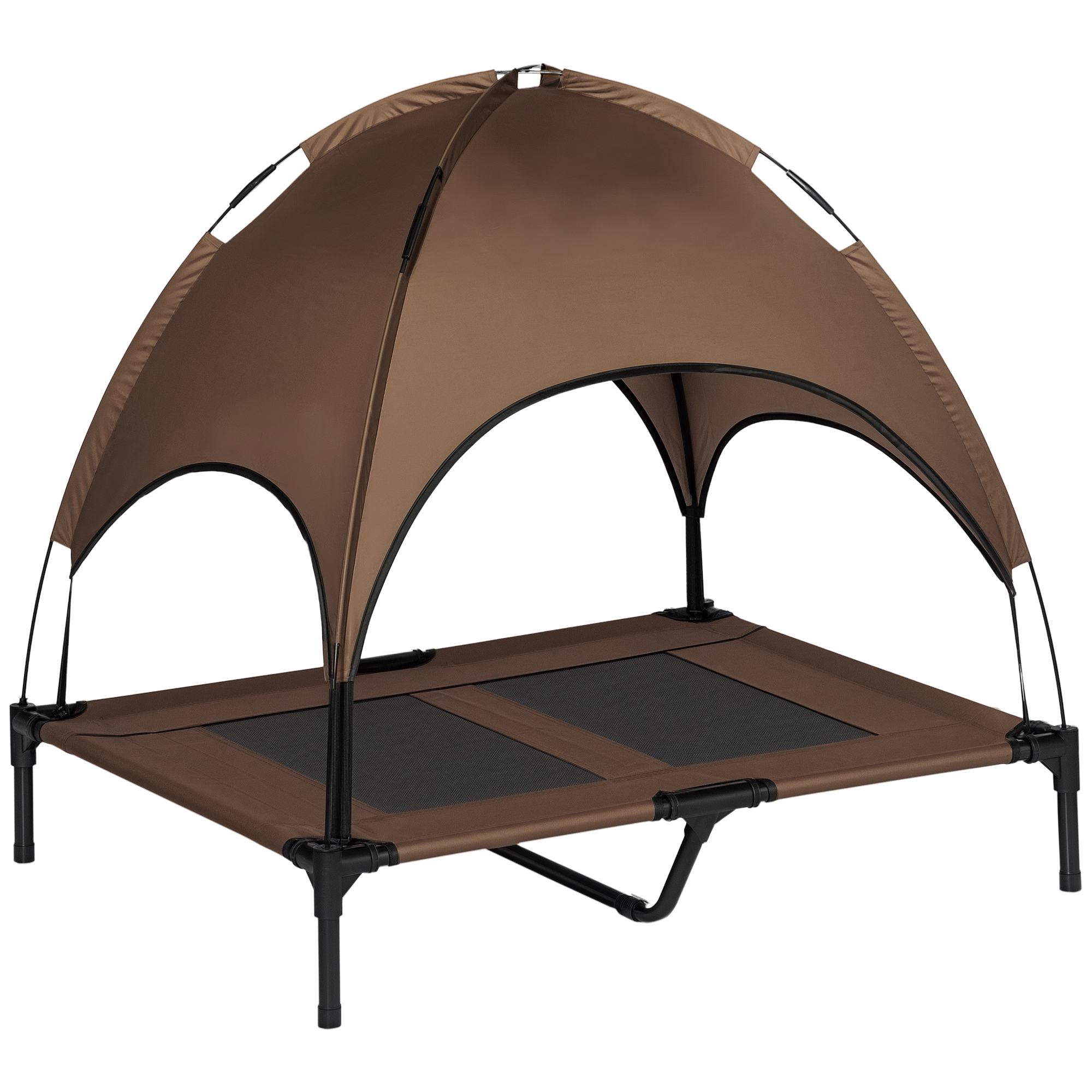 erhöhtes Hundebett mit Baldachin, Haustierbett, Hundeliege outdoor mit Dach, Atmungsaktiv, Taftstoff für Camping Kaffee 92 x 76 x 90 cm erhöhtes Hundebett mit Baldachin, Haustierbett, Hundeliege outdoor mit Dach, Atmungsaktiv, Taftstoff für Camping Kaffee 92 x 76 x 90 cm