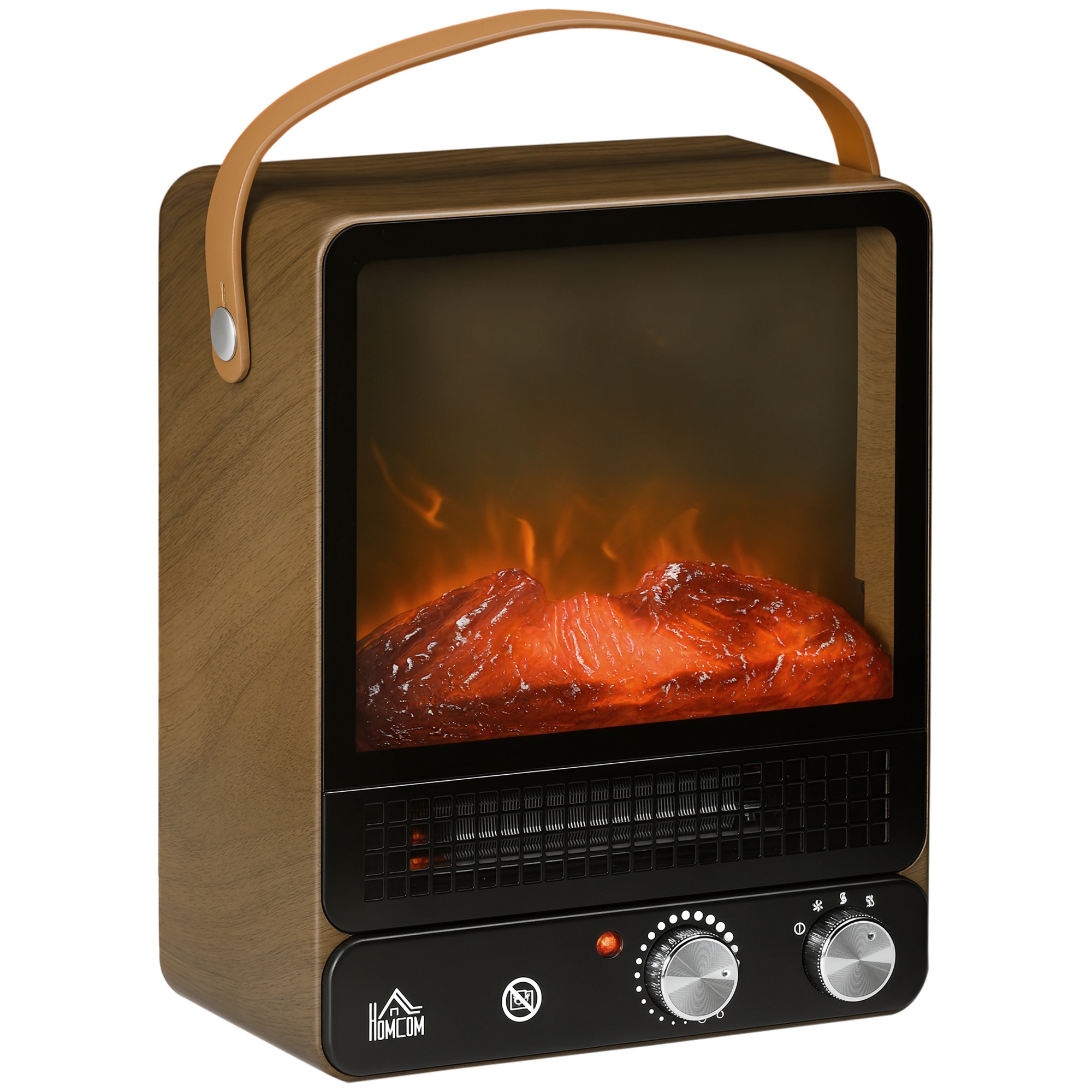 Elektrokamin, realistisches Feuer, 2 Heizmodi bis 50° C, Überhitzungsschutz, Walnussoptik, 30,3 x 17,5 x 37,4cm Elektrokamin, realistisches Feuer, 2 Heizmodi bis 50° C, Überhitzungsschutz, Walnussoptik, 30,3 x 17,5 x 37,4cm