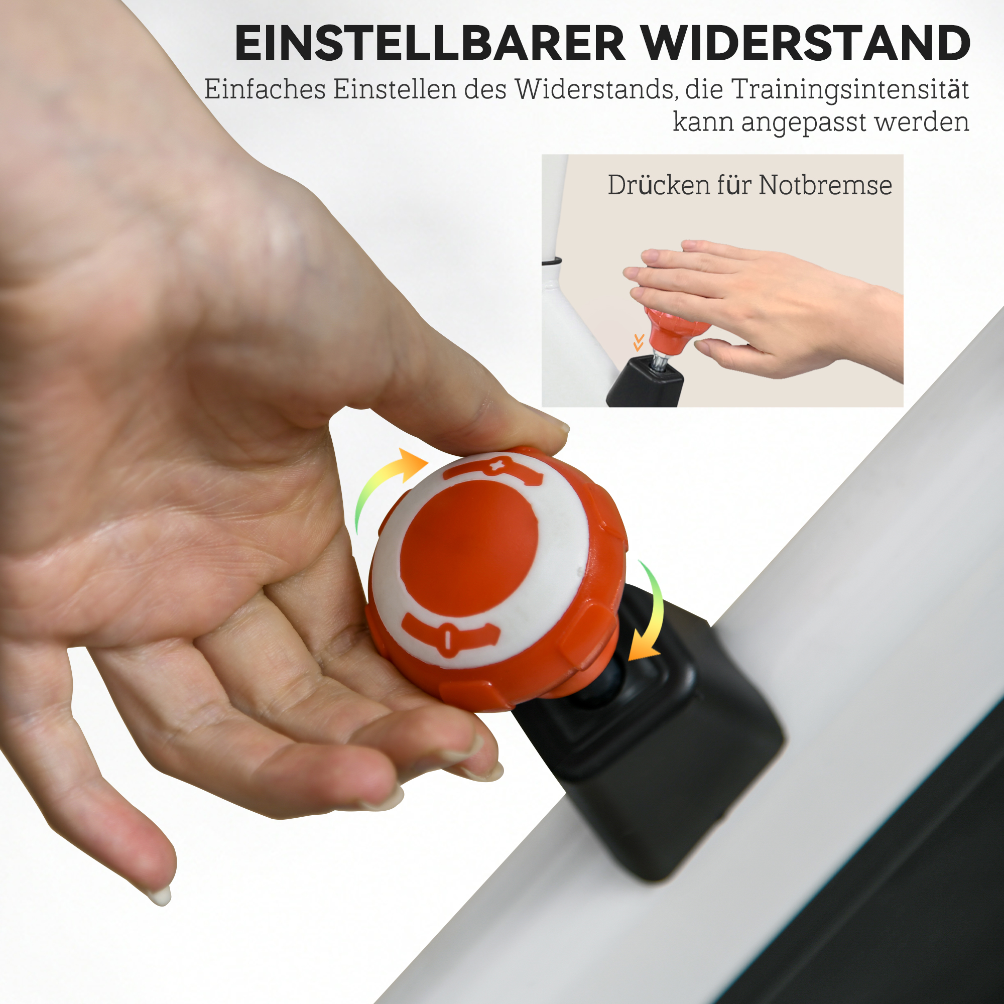 Heimtrainer, einstellbarer Widerstand, bis 120kg, Stahl, L103xB53xH100-114cm, Weiß/Schwarz