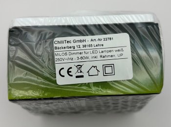 MILOS Dimmer für LED Lampen weiß matt / 250V~/ 3-60W, inkl. Rahmen, UP