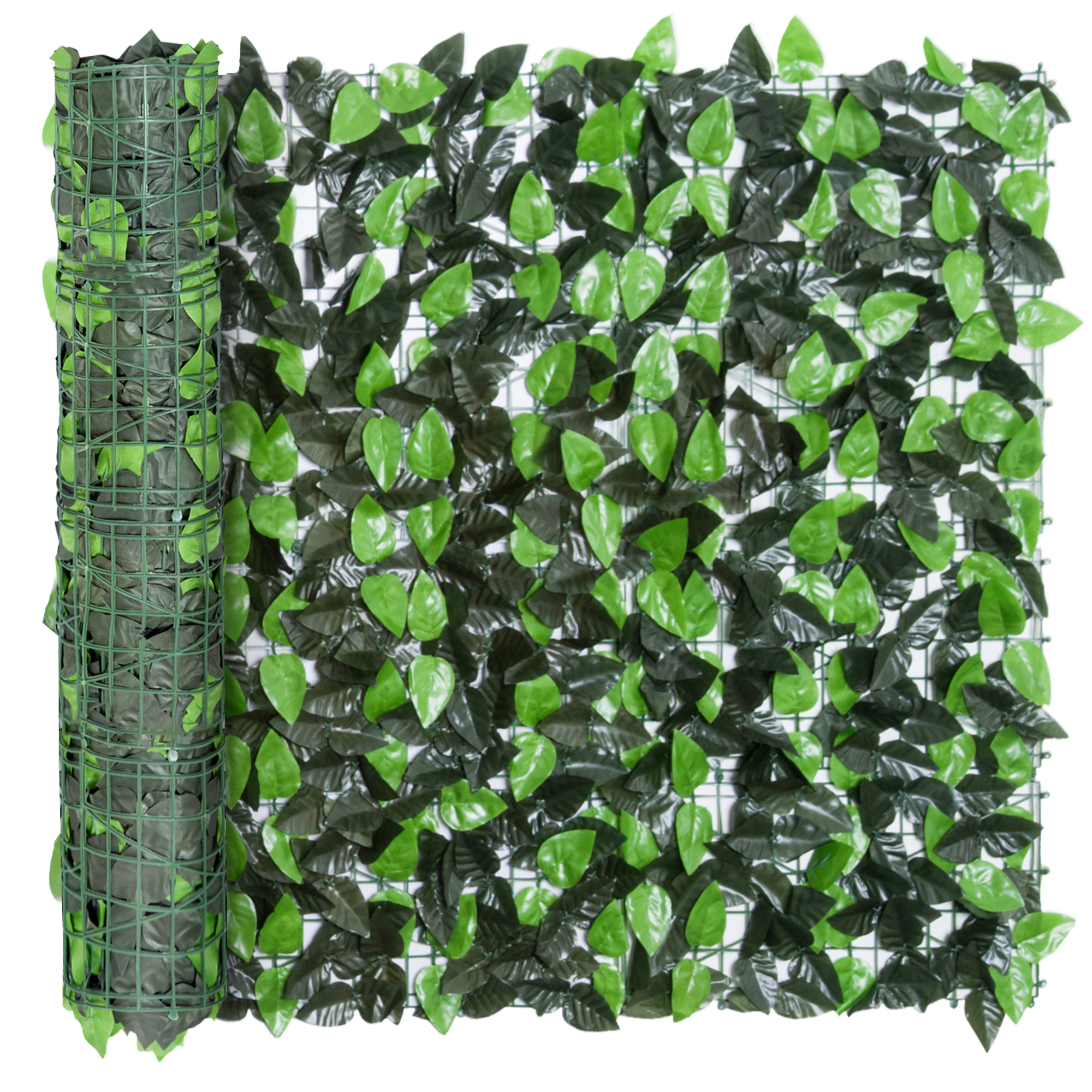 Kunsthecke Kunspflanze Kletterpflanze, Outdoordekoration,  realistisches Aussehen, 300 cm× 100 cm, Dunkelgrün