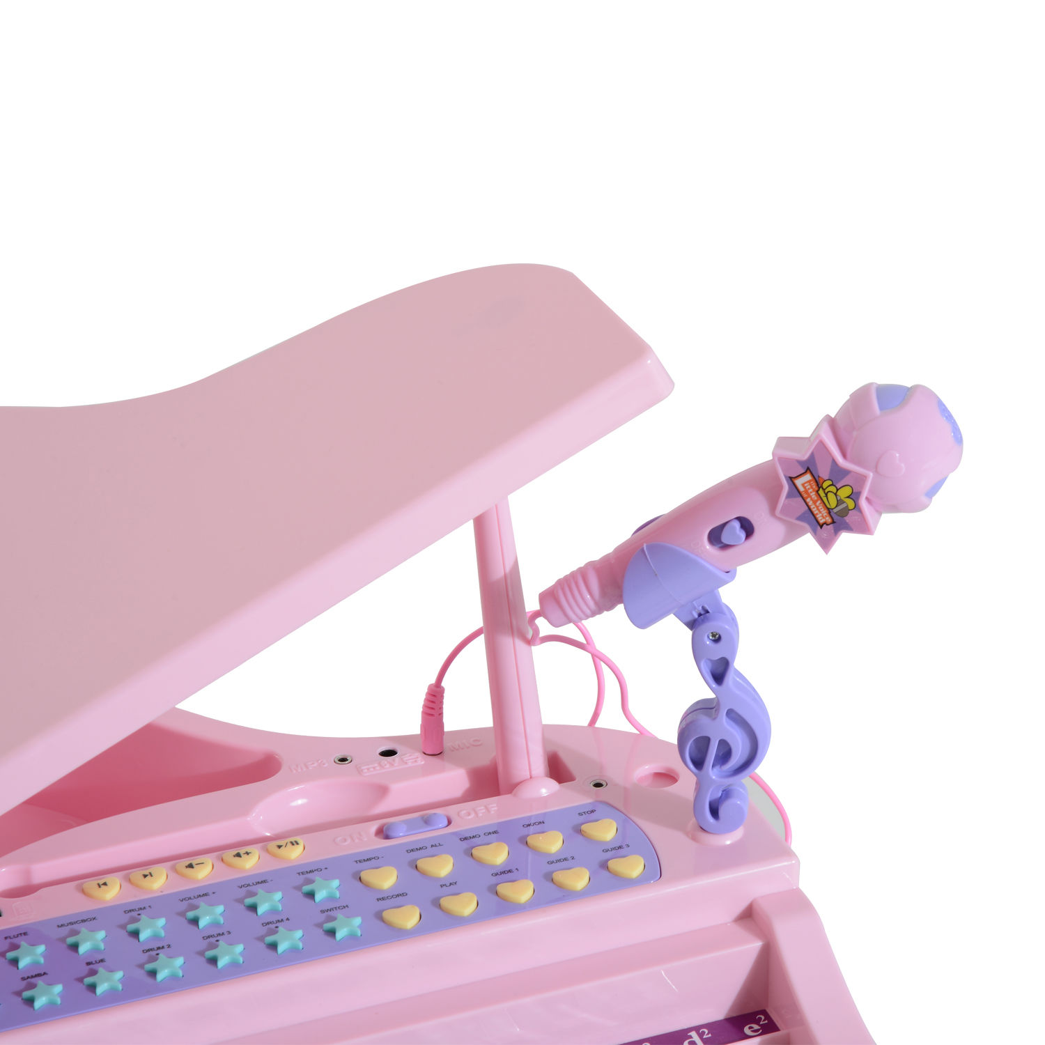 Keyboard Kinder mit 37 Tasten, Hocker Klavier mit Mikrofon, LED-Lehrmodus, Aufnahme, Piano Musikinstrument für 3-6 Jahre Kinder Rosa