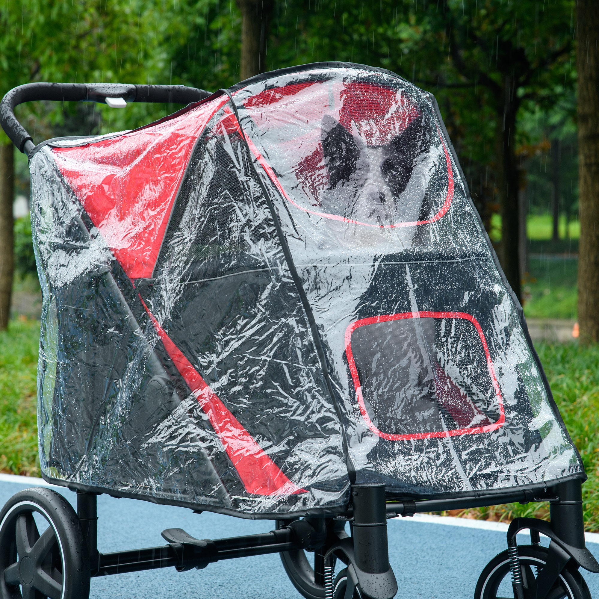 Hundebuggy Regenschutz Regenschutz für Hundebuggy Regenverdeck mit  rückseitigem Einstieg Klettverschlüsse