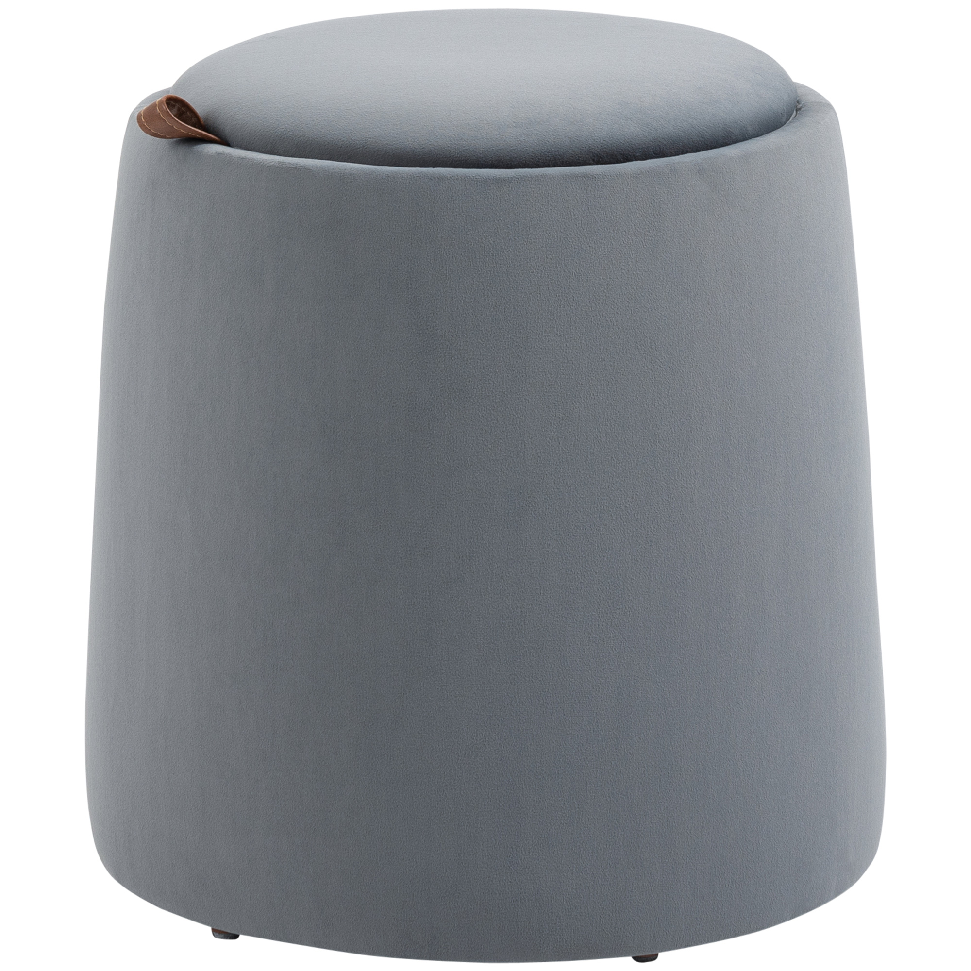 2-in-1 Hocker in Samtoptik inklusive Stauraum und abnehmbaren Deckel Ø44 cm x 47,5 cm Grau 2-in-1 Hocker in Samtoptik inklusive Stauraum und abnehmbaren Deckel Ø44 cm x 47,5 cm Grau