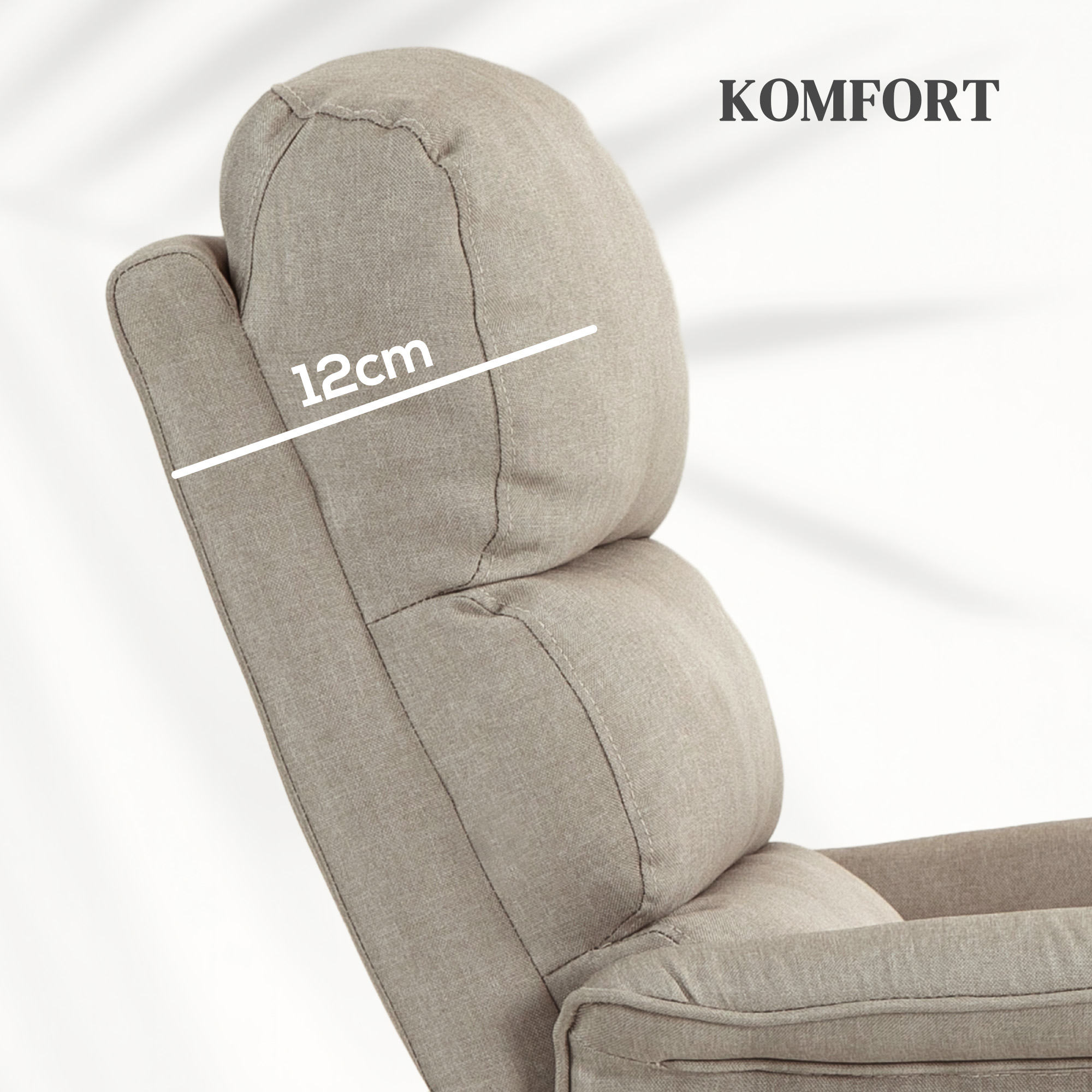 Relaxsessel mit Aufstehhilfe, verstellbare Rückenlehne/Fußstütze, bis 120 kg, 66 x 90 x 96 cm, Beige