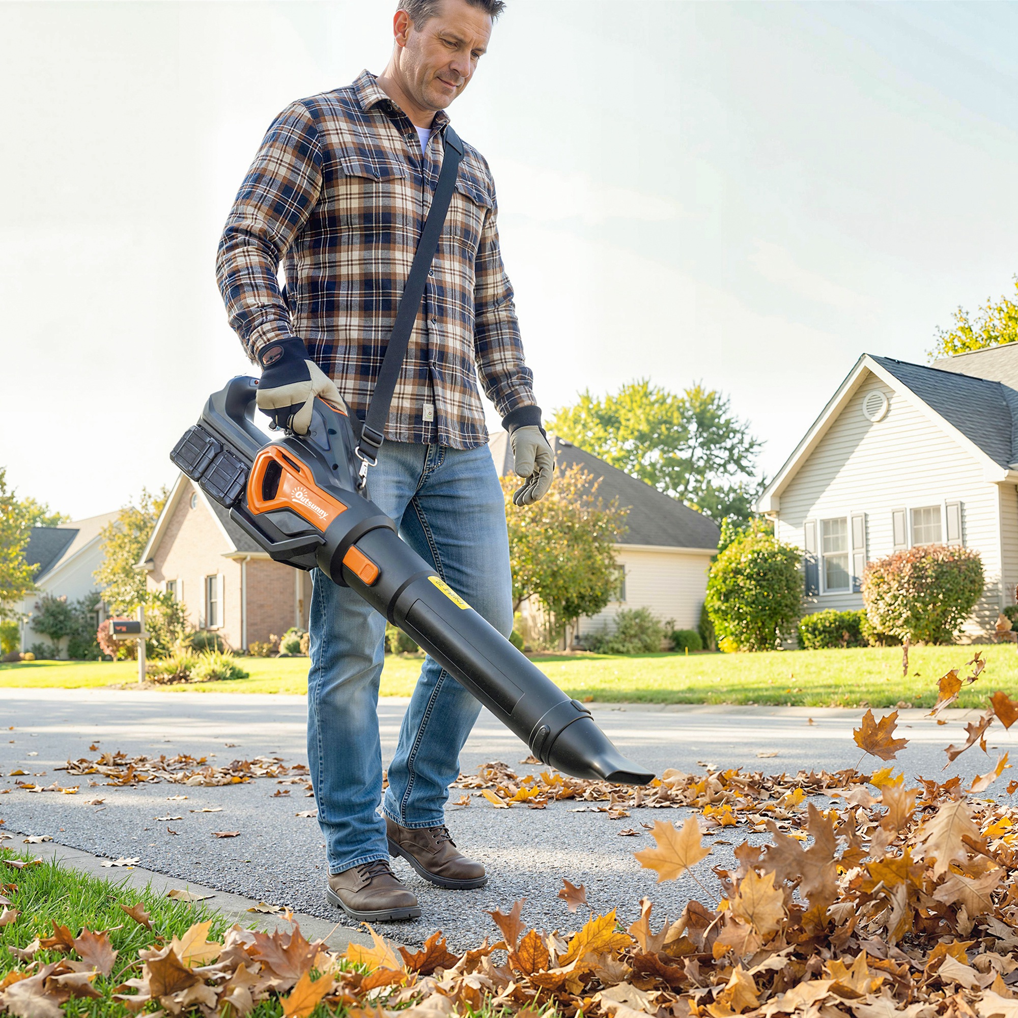 Akku-Laubsauger 20V Kabellos Laubbläser mit 2x4.0Ah Akku & Ladegerät Turbo-Boost 162,7 km/h Blasgeschwindigkeit