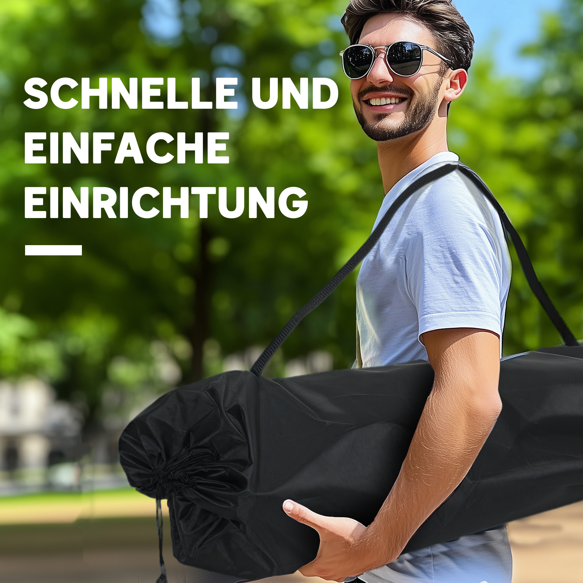 Faltstuhl faltbar 2 Sitzer Campingstuhl mit Getränkehalter Tragetasche bis 250kg belastbar Blau