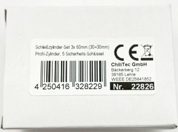 Schließzylinder-Set 3x 60mm (30+30mm) / Profil-Zylinder, 5 Sicherheits-Schlüssel