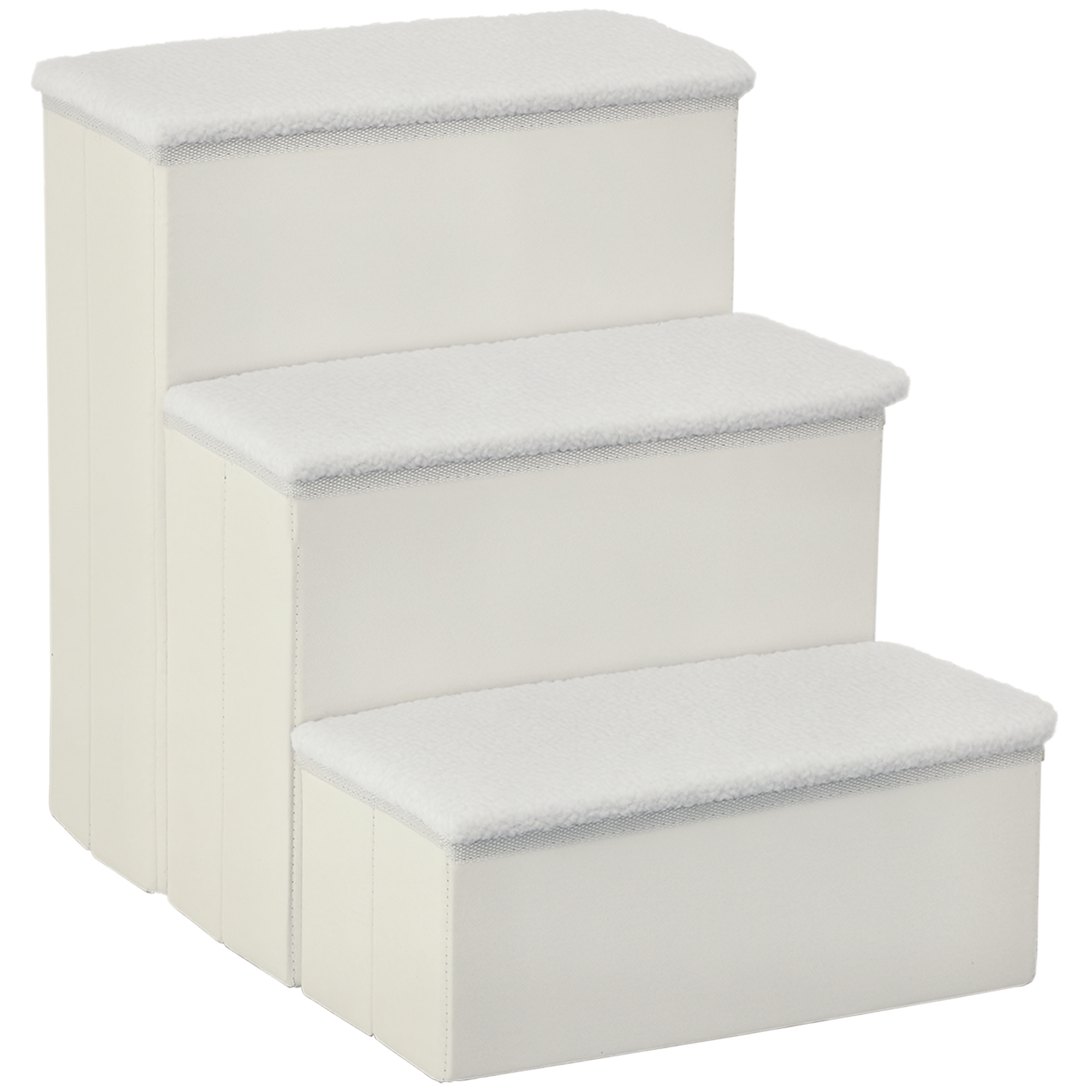 Hundetreppe 3 Stufen 48 cm Hoch Haustiertreppe für kleine und alte Tiere klappbar Katzentreppe Hunderampe Einstiegshilfe für Bett, Sofa, Couch und Auto Weiß Hundetreppe 3 Stufen 48 cm Hoch Haustiertreppe für kleine und alte Tiere klappbar Katzentreppe Hunderampe Einstiegshilfe für Bett, Sofa, Couch und Auto Weiß