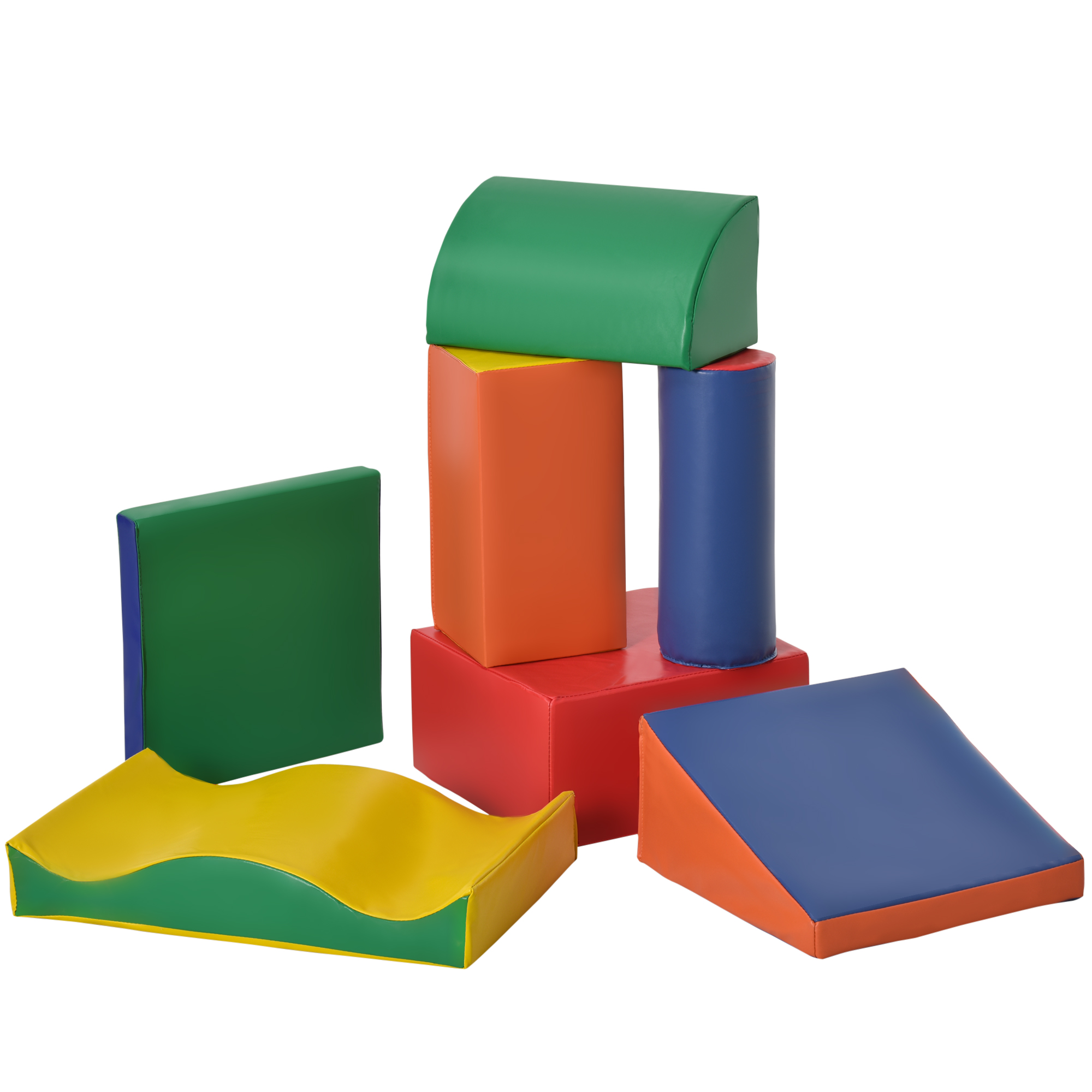 Soft-Bausteine, 7-tlg. Set, sicheres Material, weich und pflegeleicht, Schaumstoff, bunt