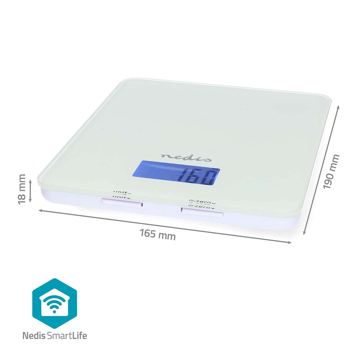 SmartLife Küchenwaage | Bluetooth | Glas / Kunststoff | Weiss