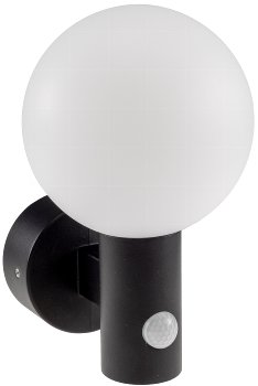 LED Wandleuchte "LAMU" mit PIR-Sensor, IP65, 15W, schwarz, 3000k / warmweiß