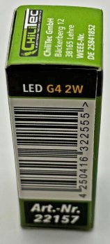LED Stiftsockellampe G4 "Silikon W2", 4200k, 220lm, 300°, 12V/2W, neutralweiß
