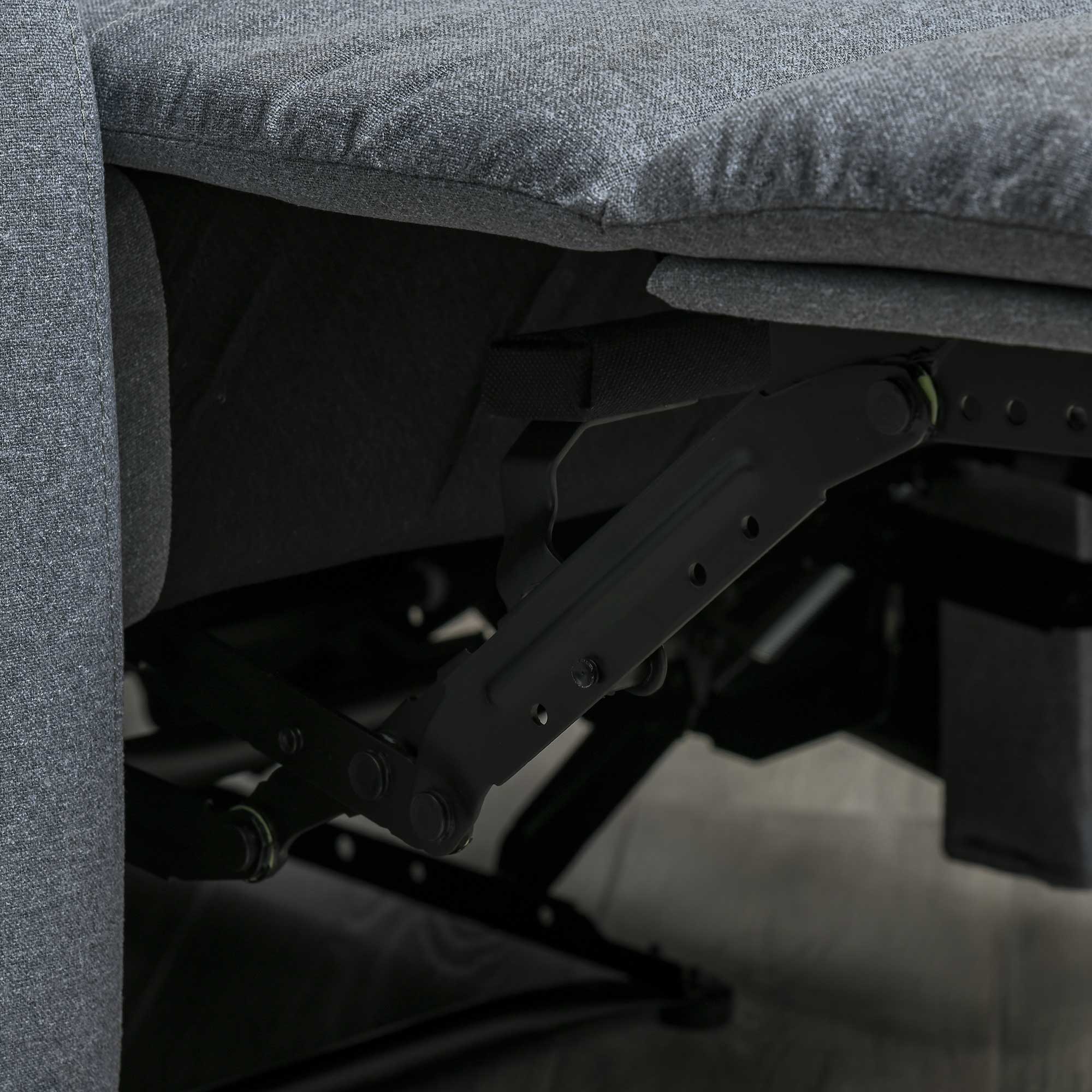 Relaxsessel Manuell Fernsehsessel mit Liegefunktion, Leinenoptik, TV-Sessel mit Seitengriff, Fußstütze, bis 150 kg Belastbar, für Wohnzimmer, Hellgrau