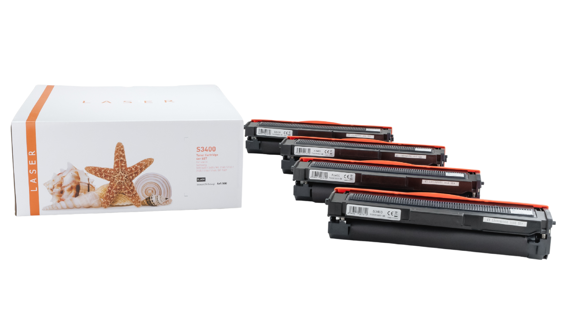 4er Set SCX3400 alternativ Toner black für Samsung / MLTD101S / 4x1.500 Seiten 4er Set SCX3400 alternativ Toner black für Samsung / MLTD101S / 4x1.500 Seiten