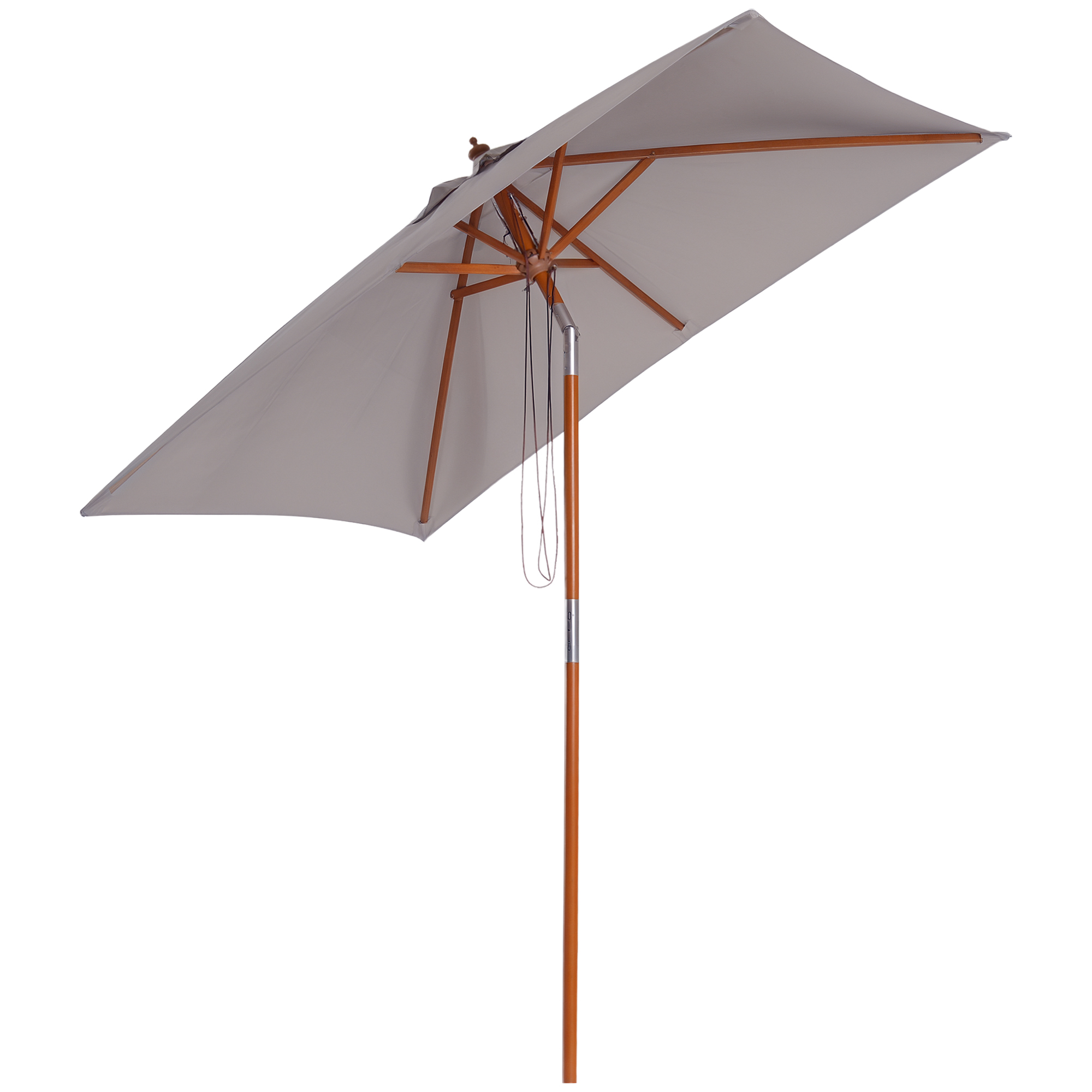 Sonnenschirm 200 x 150 x 235 cm Knickbarer Gartenschirm 3-stufig einstellbar rechteckig Strandschirm wasserabweisend und UV-beständig für Strand Balkon Terrasse Garten Grau