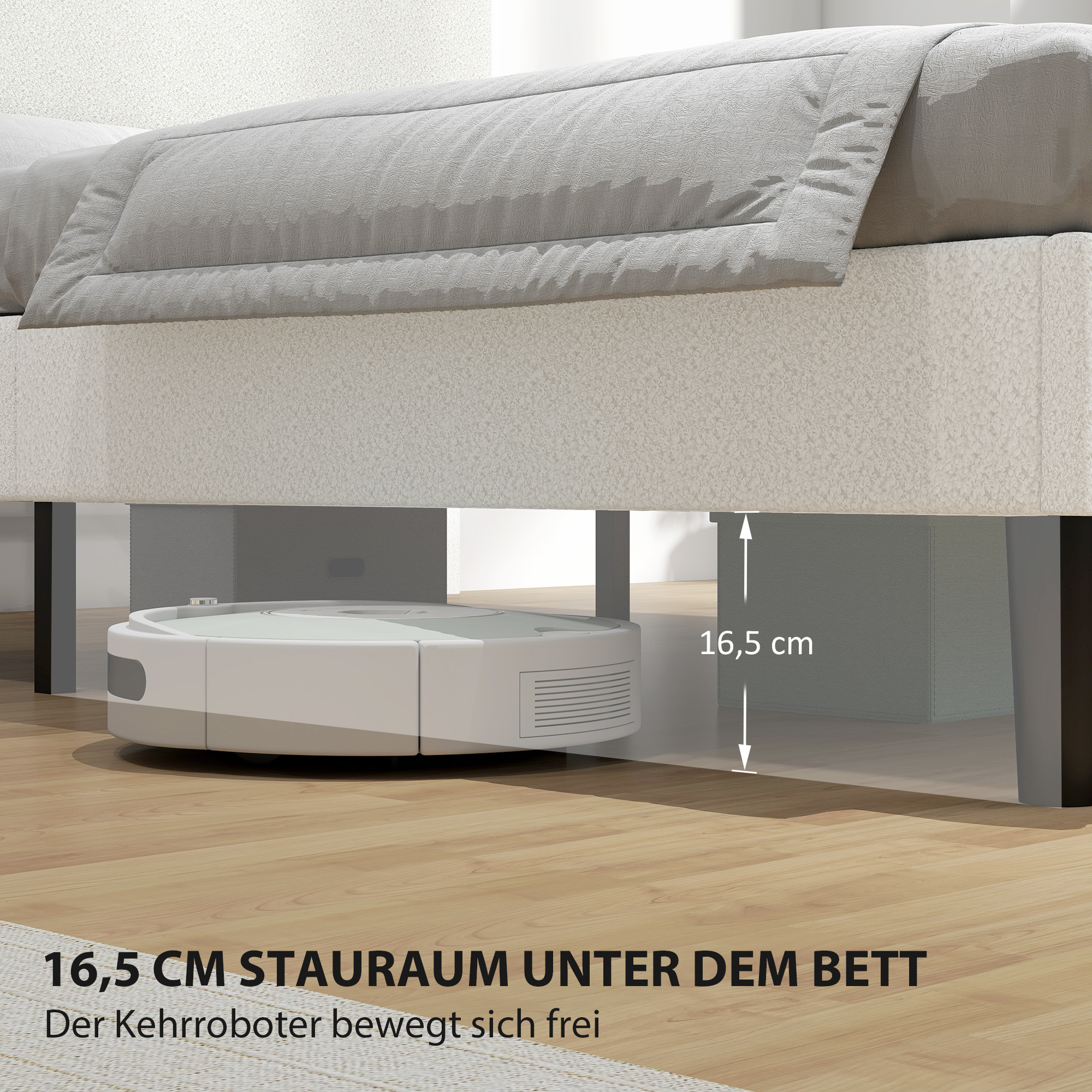 Einzelbettgestell mit Teddy-Fleece-gepolstertem Kopfteil, Metallbettgestell, einfache Montage, Weiß