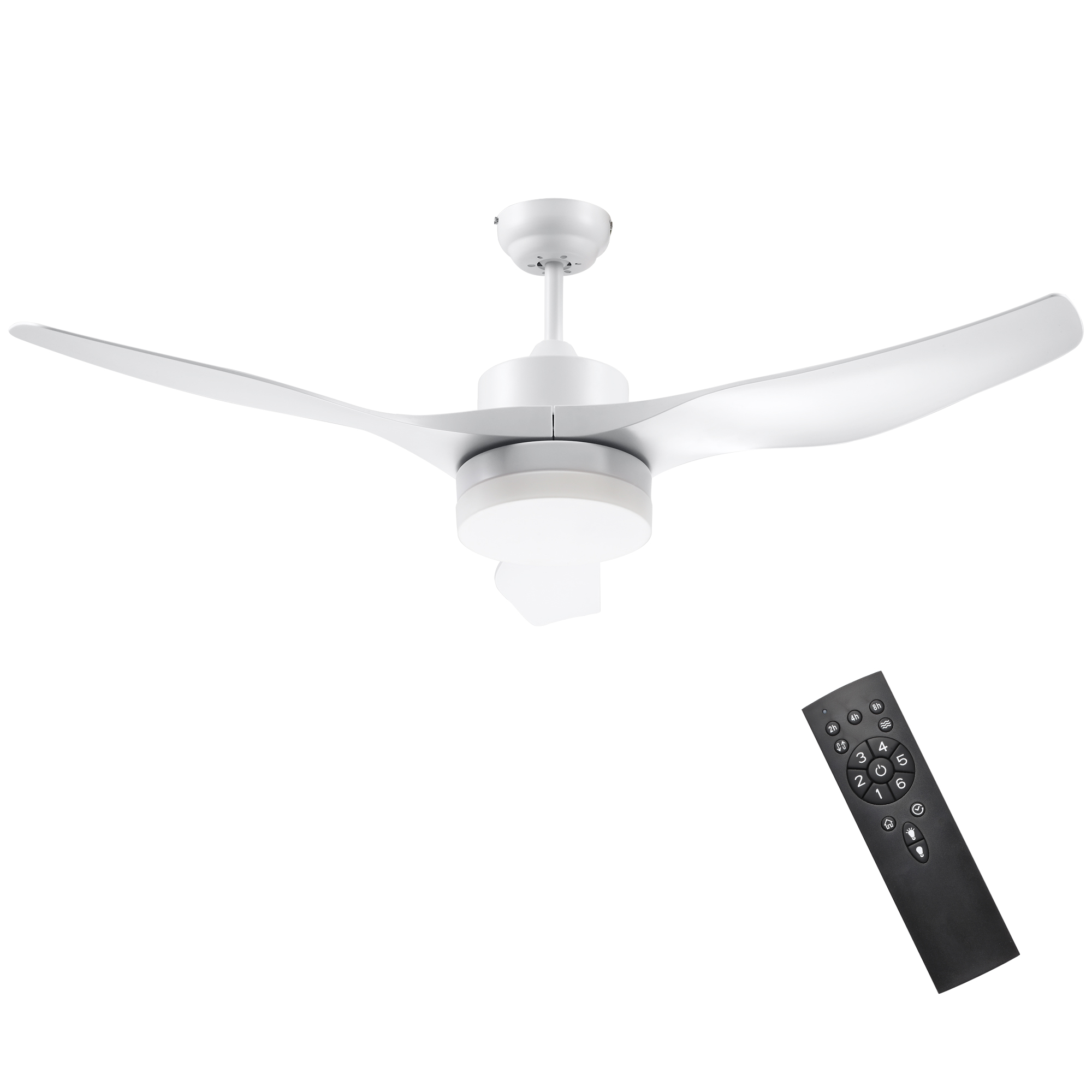 Deckenventilator mit LED-Licht, 2-in-1 Design, mit Timer, Fernbedienung, Deckenlampe mit Ventilator, Weiß Deckenventilator mit LED-Licht, 2-in-1 Design, mit Timer, Fernbedienung, Deckenlampe mit Ventilator, Weiß