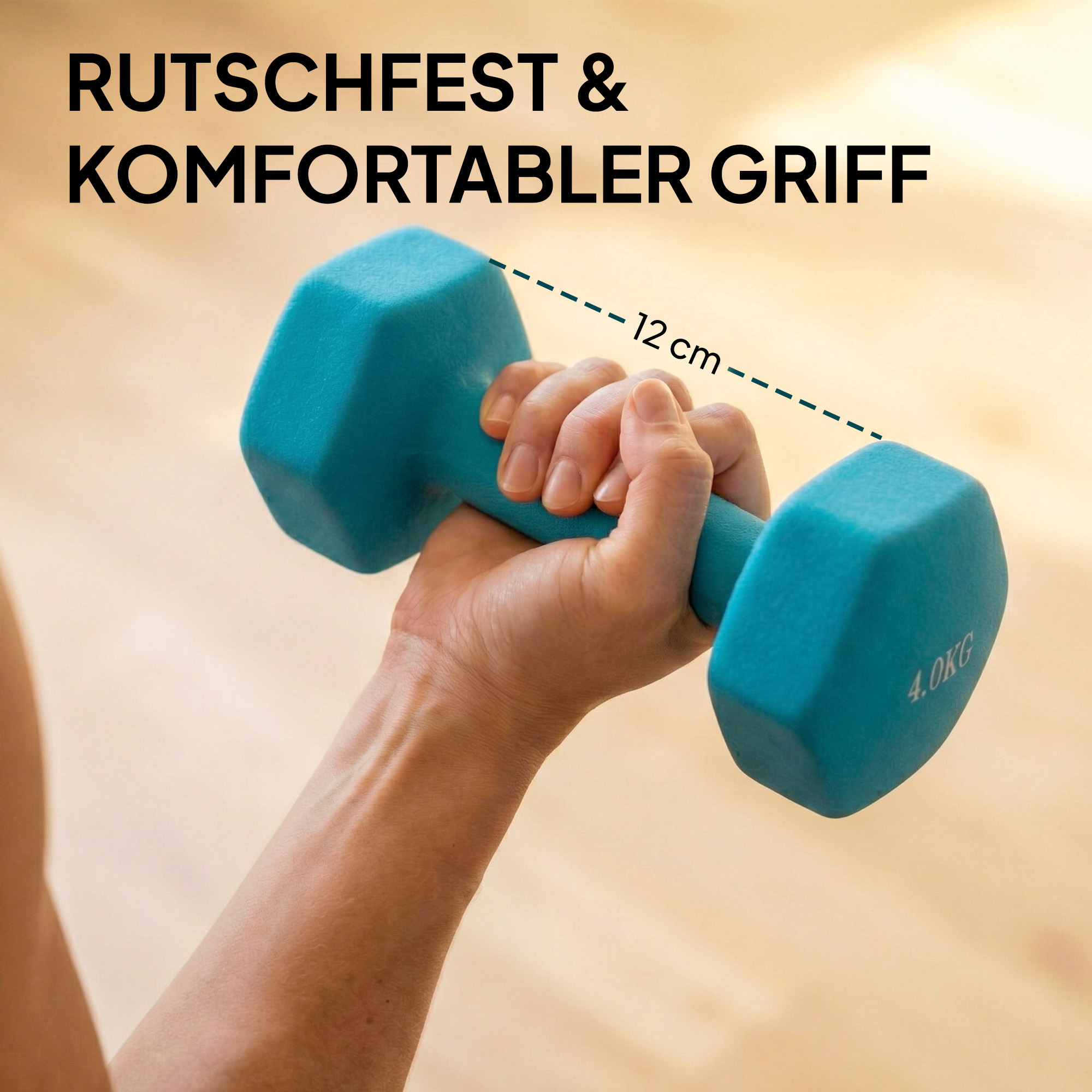 Hanteln Set 4 Paar Kurzhanteln mit Aufbewahrungsständer rutschfeste Griff, 1-4 kg Hexagon