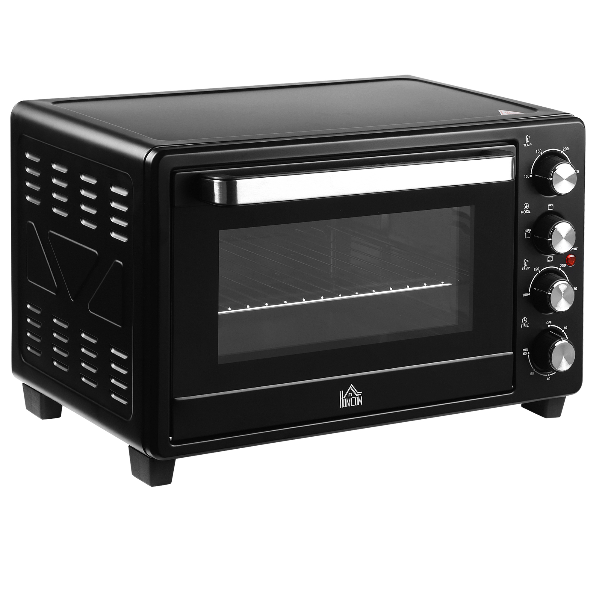 Mini-Ofen Toasterofen, 1 Backblech, 1 Grilrost, Timer-Funktion, Schwarz