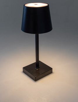 LED Tischleuchte 26cm, Schwarz, 3xAAA Batterie, dimmbar, Licht Warmweiß