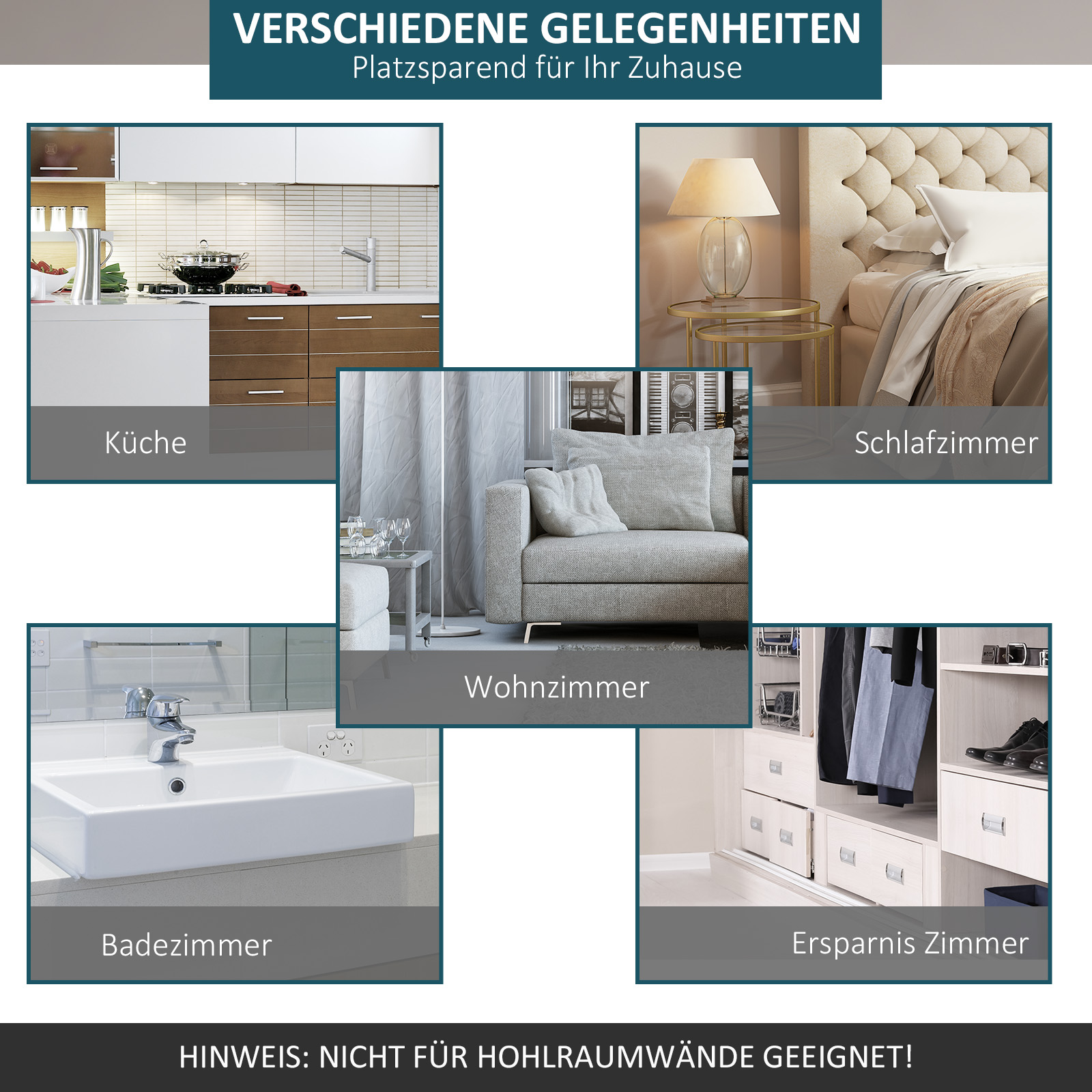 Gleitschienen-Bausatz für Schiebetür, inkl. Schienen, Rollen, Bodenstopper, 183 cm, bis 100 kg belastbar, Dunkelbraun