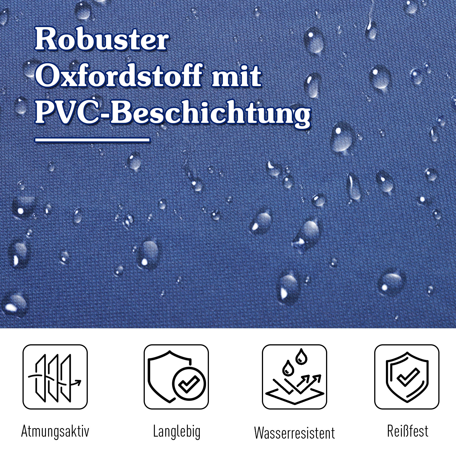 Feldbett, Camping-Bett, klappbar, wetterbeständig, ink. Tragetasche, 190 cm x 68 cm x 52 cm, Blau