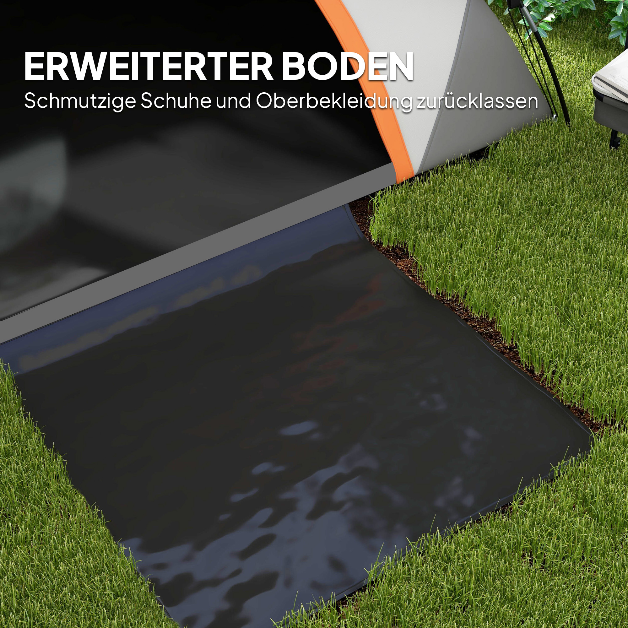 Kuppelzelt für 2 Personen leicht, stabil wasserdicht Familienzelt mit Tür&Fenster Packtasche Grau+Rostrot