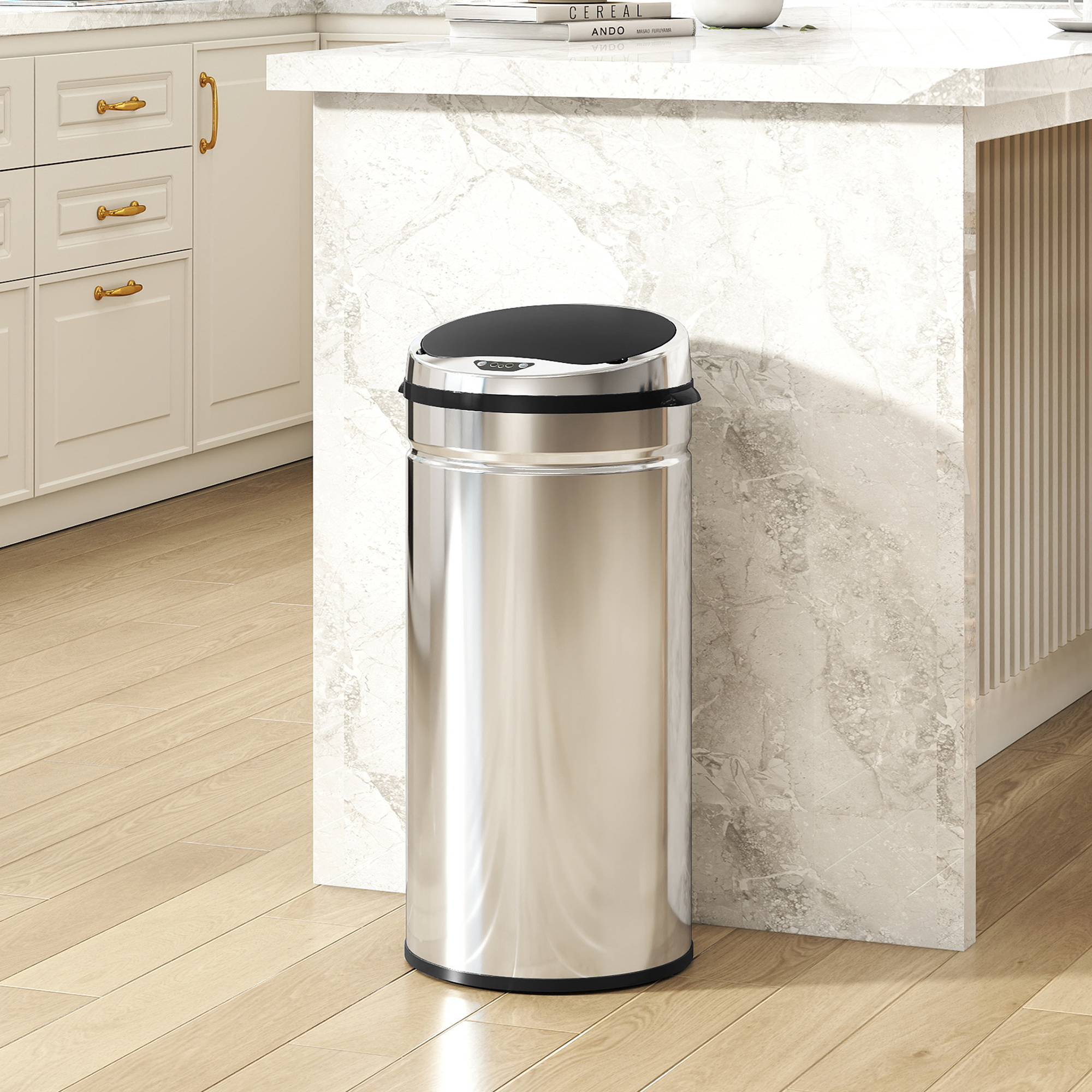 42 L Sensor Mülleimer, Automatischer Abfalleimer, Rostfreier Kücheneimer mit Infrarotsensor, für Küche, Esszimmer