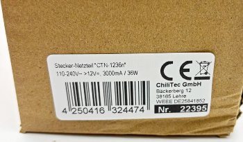 Stecker-Netzteil "CTN-1236n", 110-240V~ >12V=, 3000mA / 36W