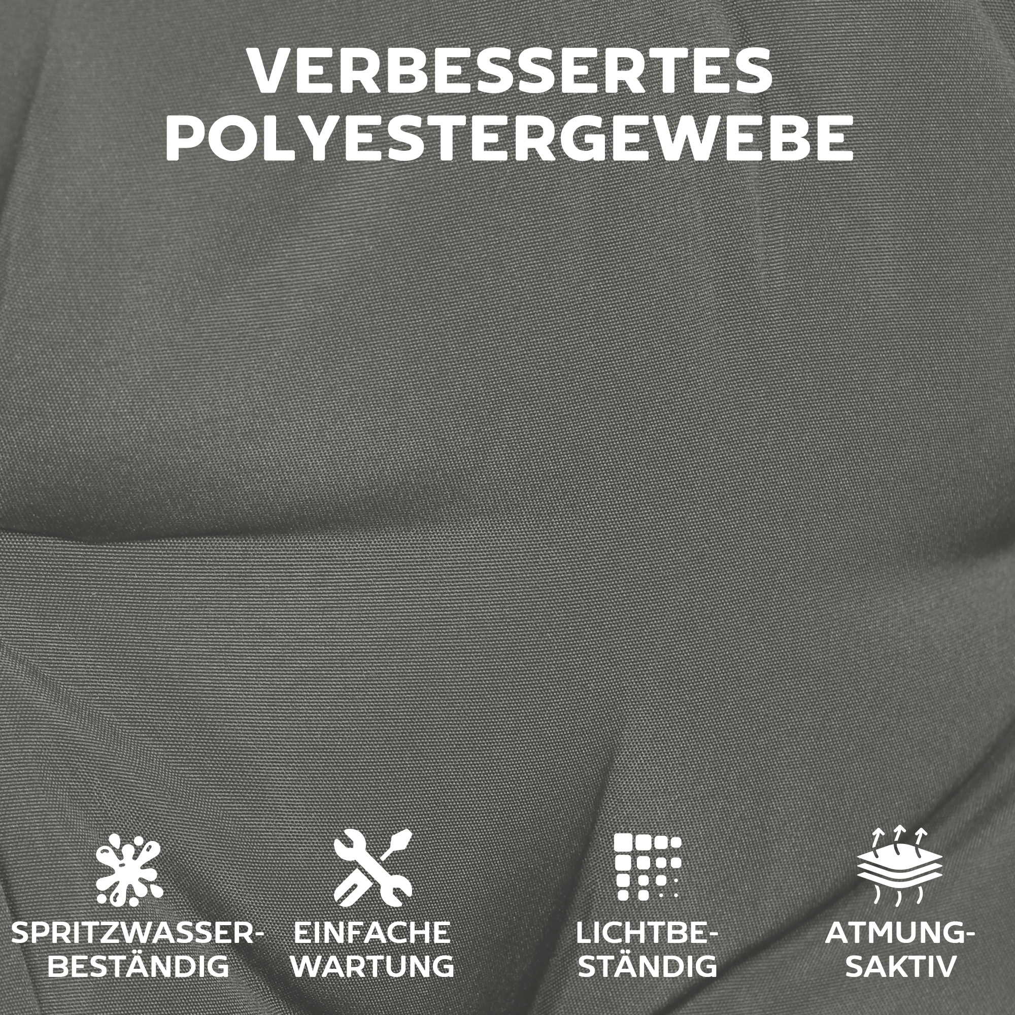 4er Set Sitzkissen 39,5 x 39,5 x 10 cm Stuhlkissen mit Bändern, rutschfeste Outdoor Indoor Sitzauflage