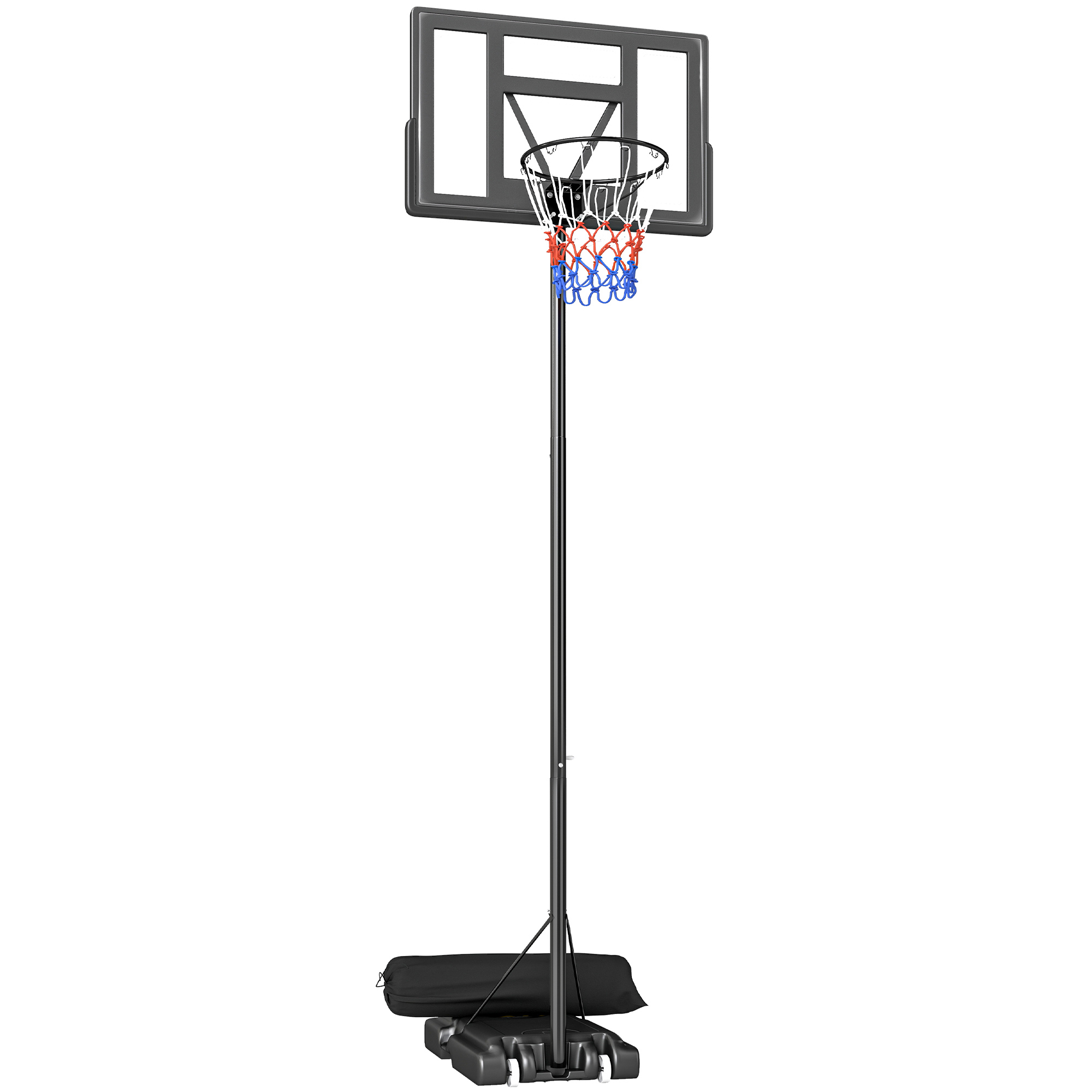 Basketballkorb Outdoor 135-305cm schnell Höhenverstellbar Basketballständer mit 110x70cm bruchsichere Rückwand 2 Rädern
