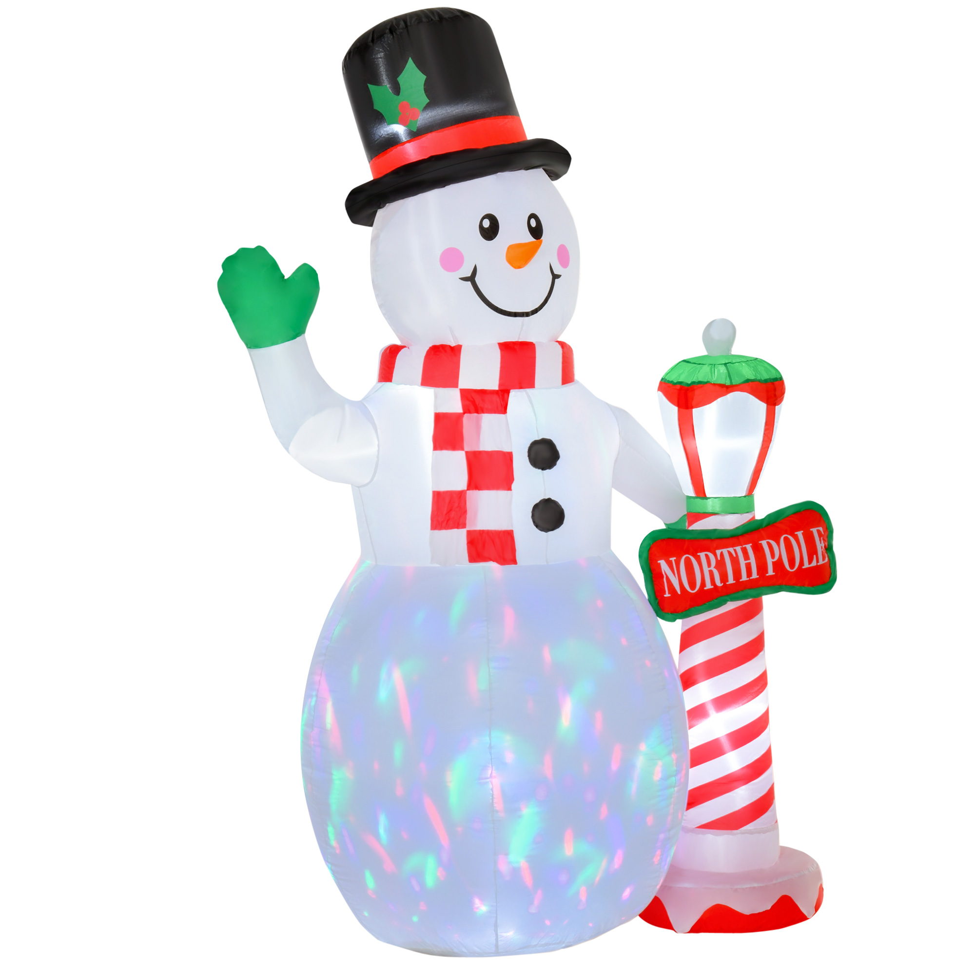 Weihnachtsdeko, aufblasbarer Schneemann, 2,4 m, LED-Beleuchtung, Gebläse, Weiß Weihnachtsdeko, aufblasbarer Schneemann, 2,4 m, LED-Beleuchtung, Gebläse, Weiß