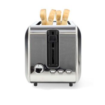 Toaster | 2 Lange Schlitze | Bräunungsstufen: 7 | Auftaufunktion | Aluminium / Silber