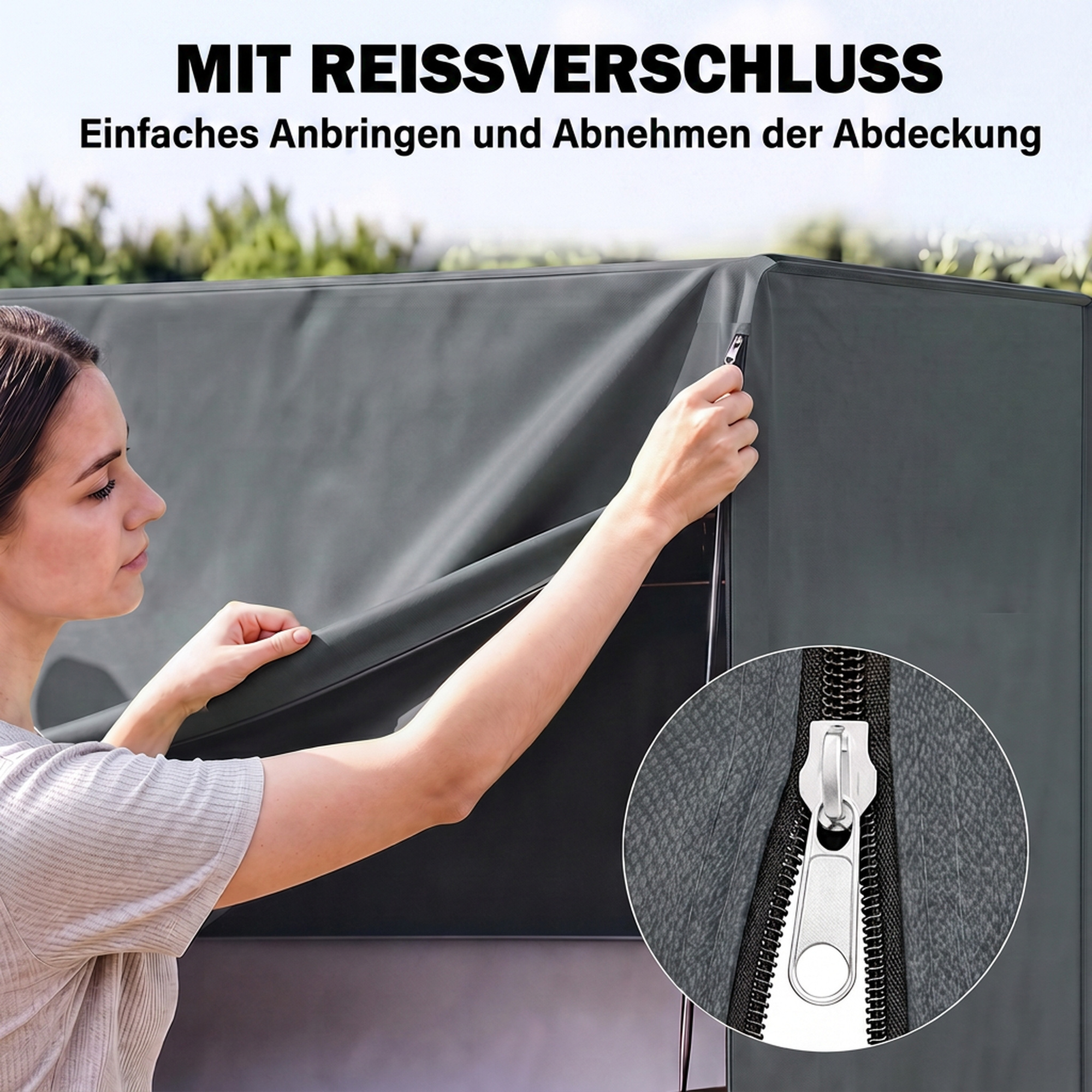 Hollywoodschaukel Abdeckung 3 Sitzer Wasserdicht Schutzhülle für Gartenschaukel Oxford Gewebe 220 x 125 x 172 cm, Grau