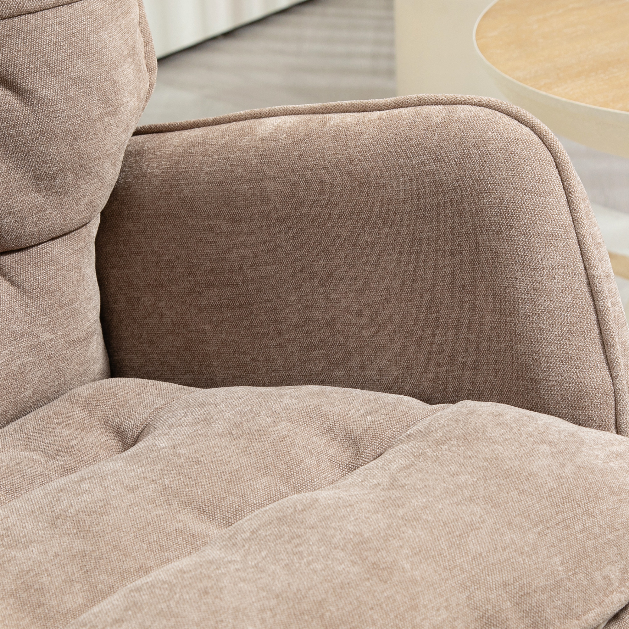 Schaukelstuhl, breiter Sitz, hohe Rückenlehne, Buchenholzrahmen, bis 120 kg, Braun