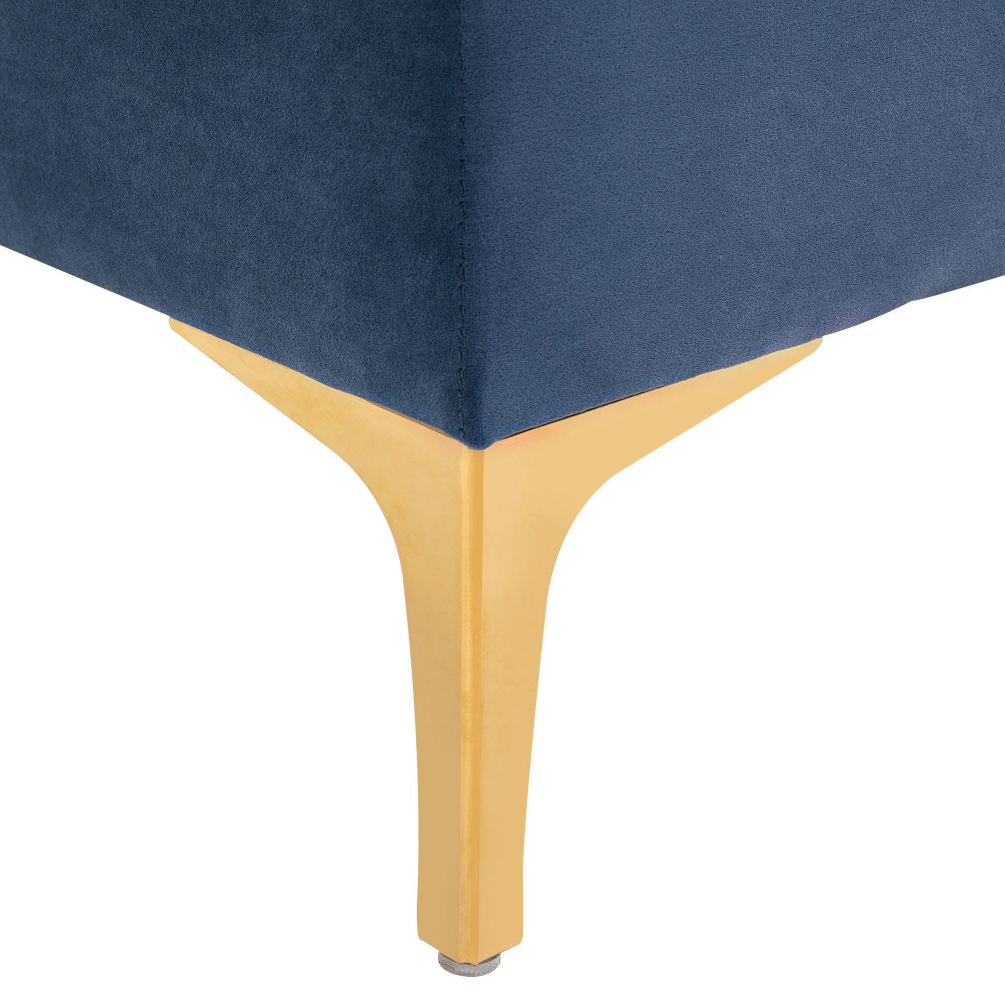 Sitzbank Bettbank Schuhbank mit erhöhten Beine Schlafzimmer Samt Blau
