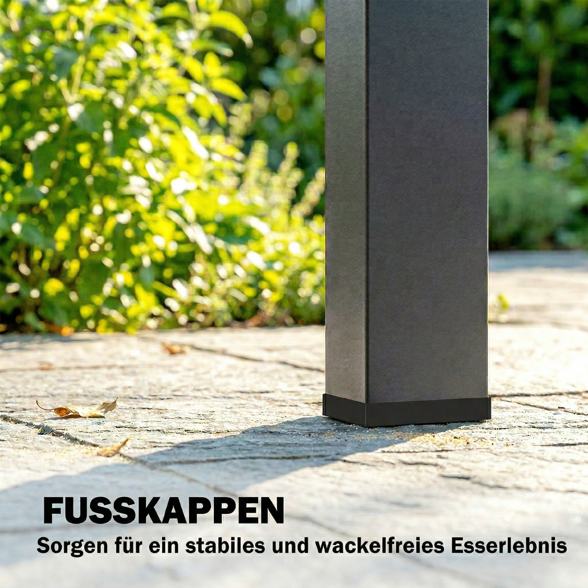 Gartentisch, Esstisch für 6 Personen, Balkontisch mit Metallrahmen, WPC Lamellentischplatte, 155 x 88 x 72 cm, Braun