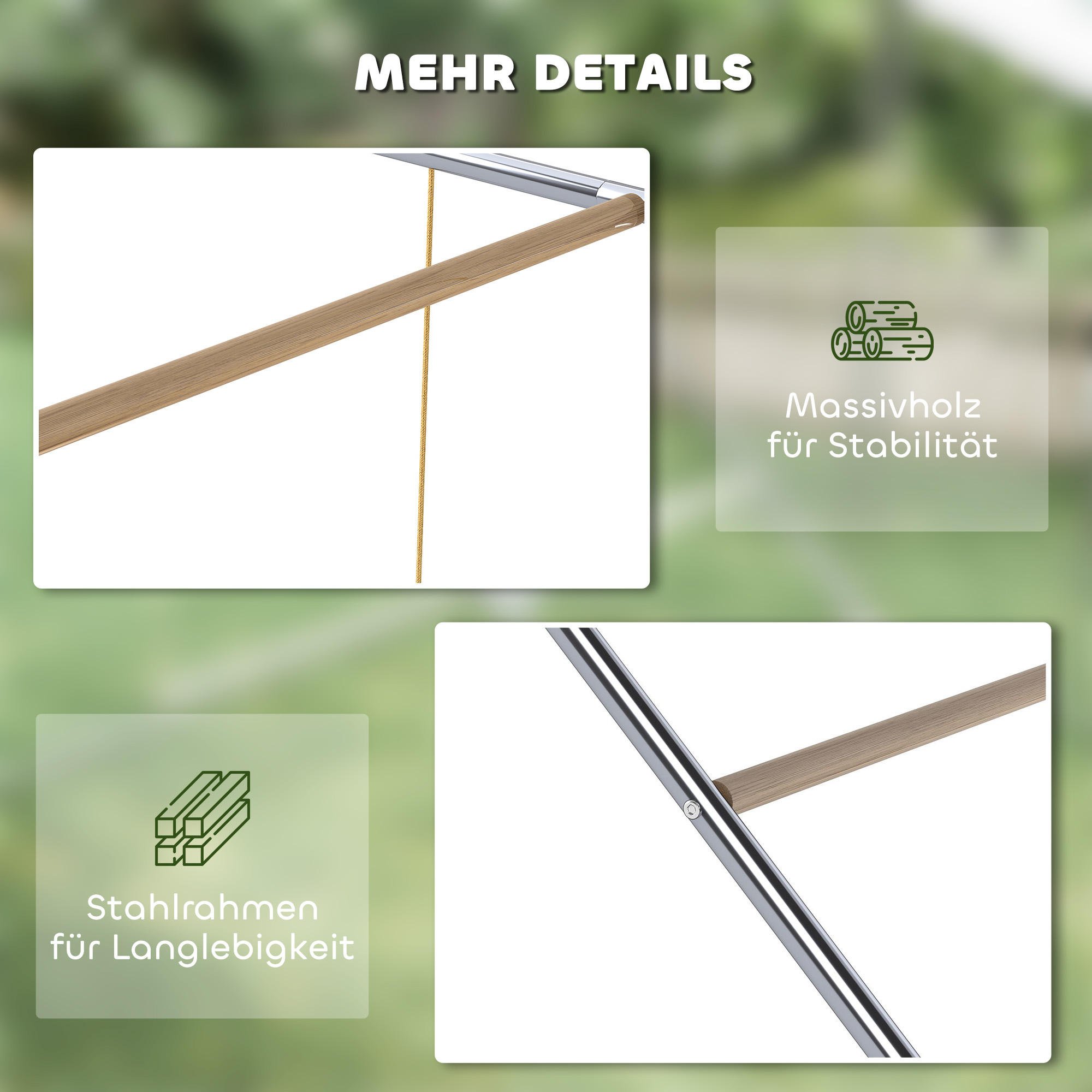 Hühner Spielgerüst aus Holz, Spielplatz für Hühnern mit Hühnerstangen, verstellbar Schaukel, 82 x 150 x 110 cm Silber