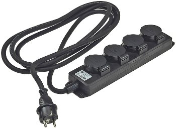 Gartensteckdosenleiste für Außen, 4-fach / IP44, H07RN-F 3G1,5mm², Zuleitung 3m