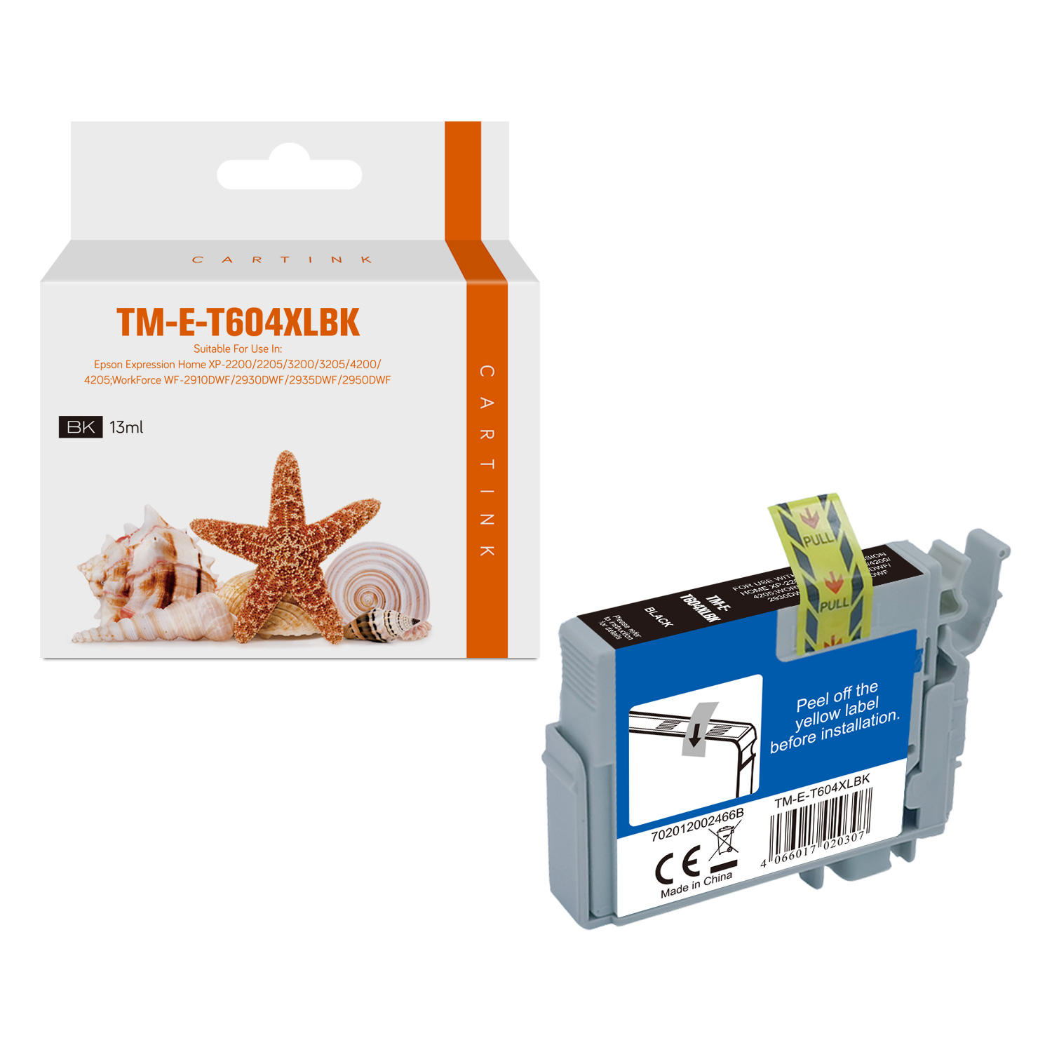 T604XLschwarz alternativ Seestern Tinte schwarz für Epson / C13T10H14010 / 13ml / 600 Seiten T604XLschwarz alternativ Seestern Tinte schwarz für Epson / C13T10H14010 / 13ml / 600 Seiten