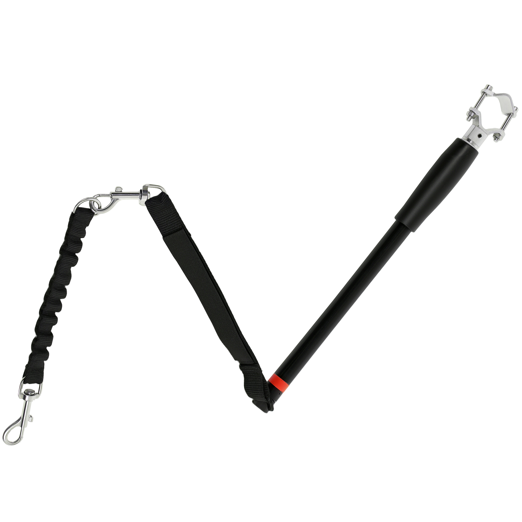 Hundeleine fürs Fahrrad, elastisches Seil, Stahlrohr, 124 cm, Schwarz Hundeleine fürs Fahrrad, elastisches Seil, Stahlrohr, 124 cm, Schwarz