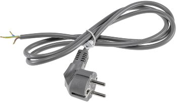 Netzkabel 1,5m, grau, 3x 0,75mm² / Schutzkontakt-Stecker > blanke Enden