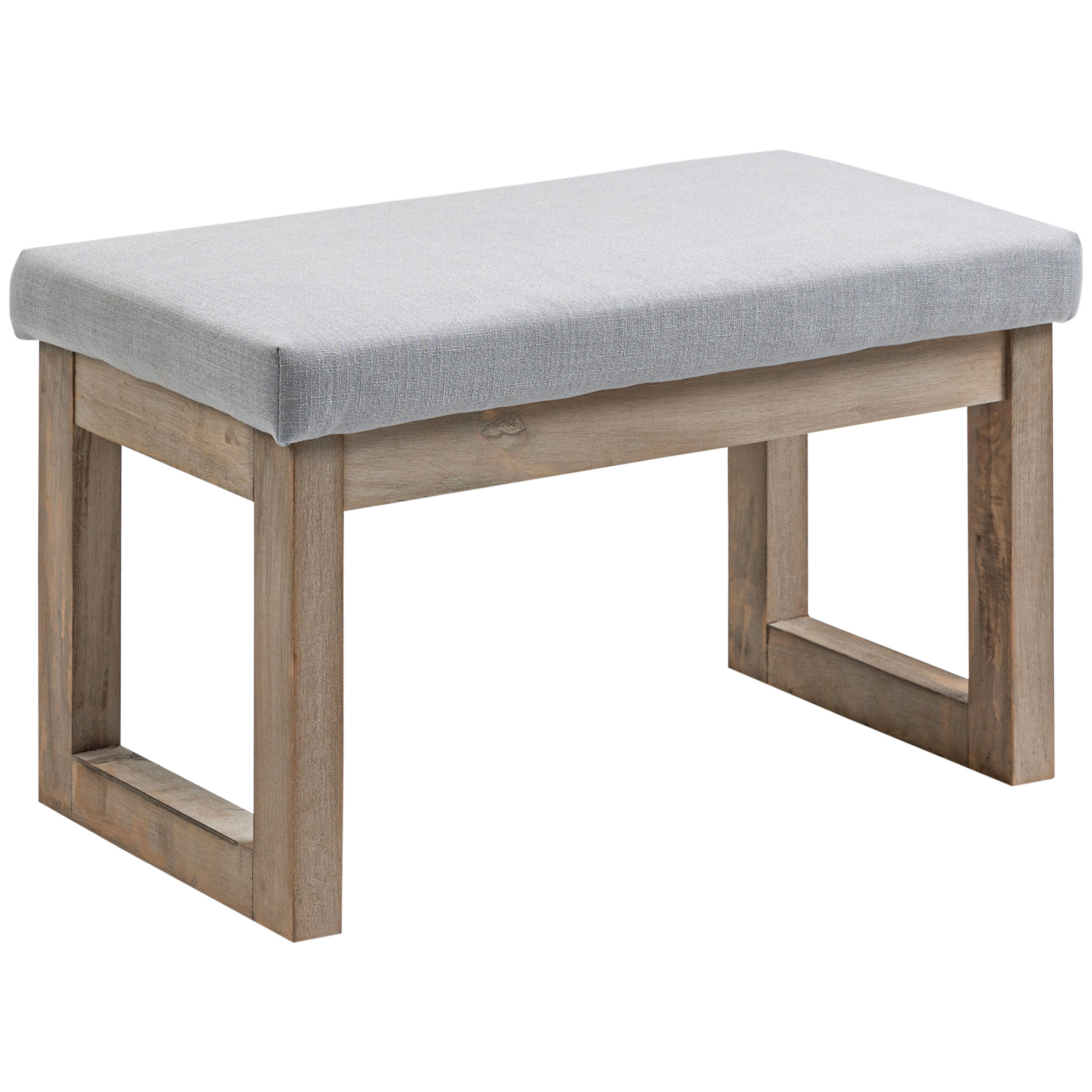 Fußbank im Skandi-Design, Sitzhocker, Fußhocker, 68 cm x 38 cm x 42 cm, Grau + Natur Fußbank im Skandi-Design, Sitzhocker, Fußhocker, 68 cm x 38 cm x 42 cm, Grau + Natur