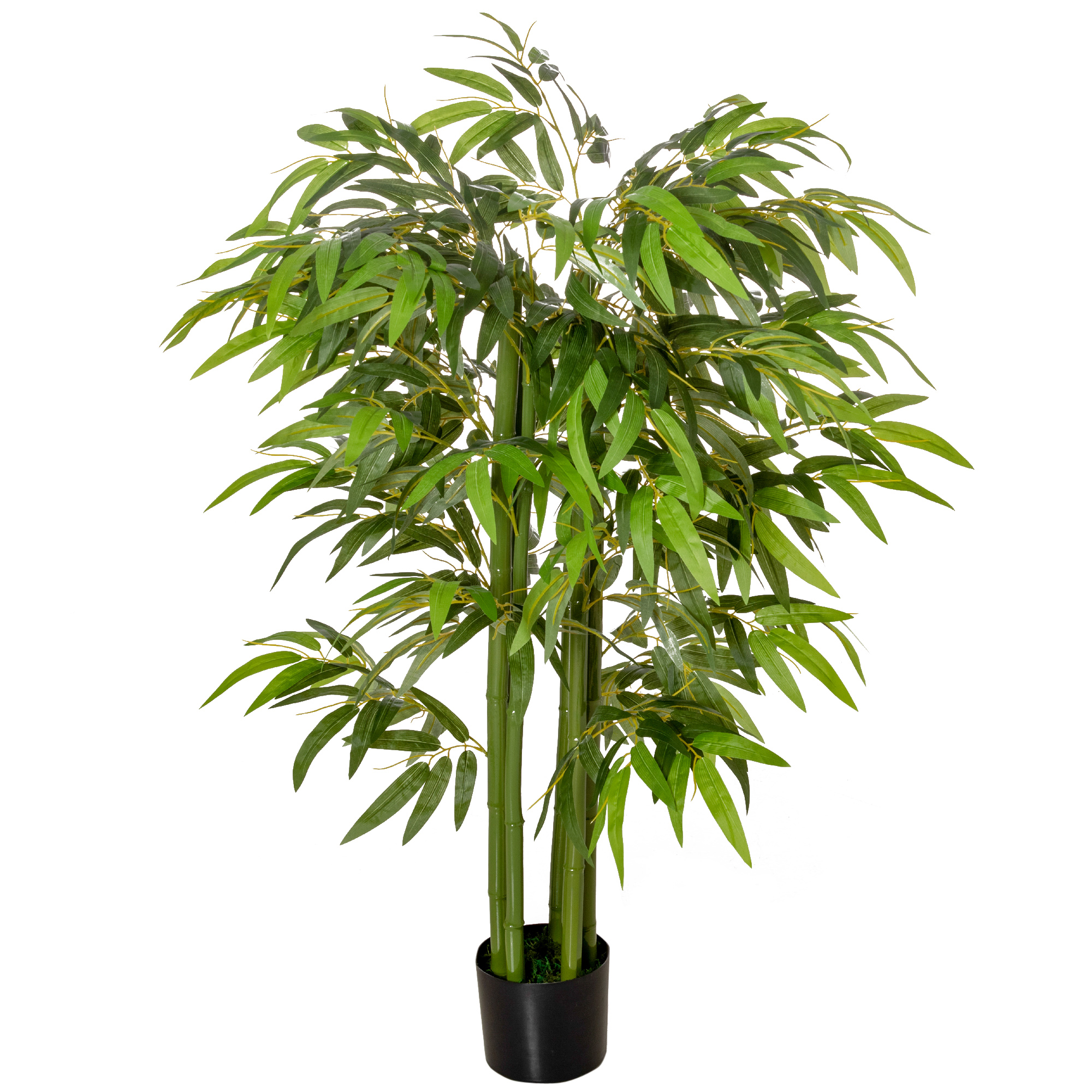 Künstliche Pflanze, Bambus aus Kunststoff im Topf, 780 Blätter, realistischer Look, kaum Pflegeaufwand, 140 cm, Grün