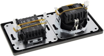 MILOS Set Steckdose + Schalter + Rahmen, 250V~/ 16A, Steckanschluss, Anthrazit